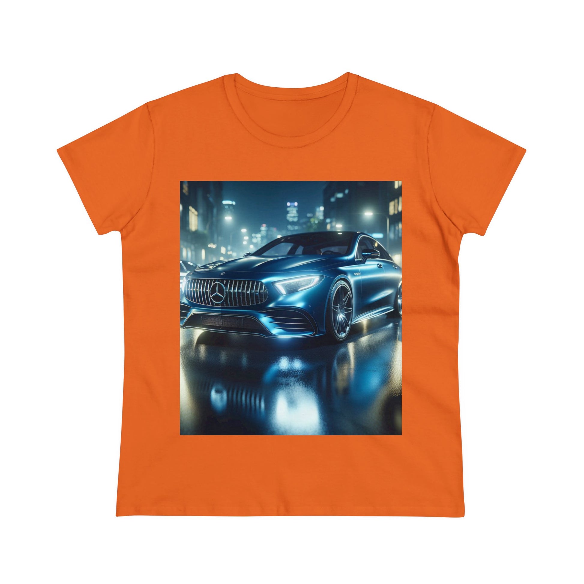 Blue Mercedes T-Shirt T-Shirt Printify Orange S 