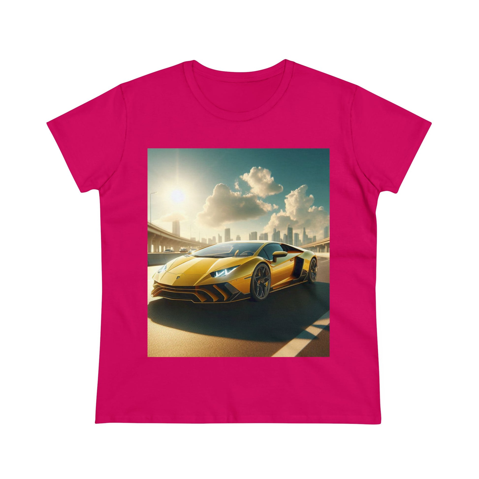 Yellow Lamborghini T-Shirt T-Shirt Printify Heliconia S 