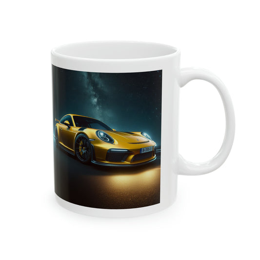 Yellow Porsche Mug Mug Printify   