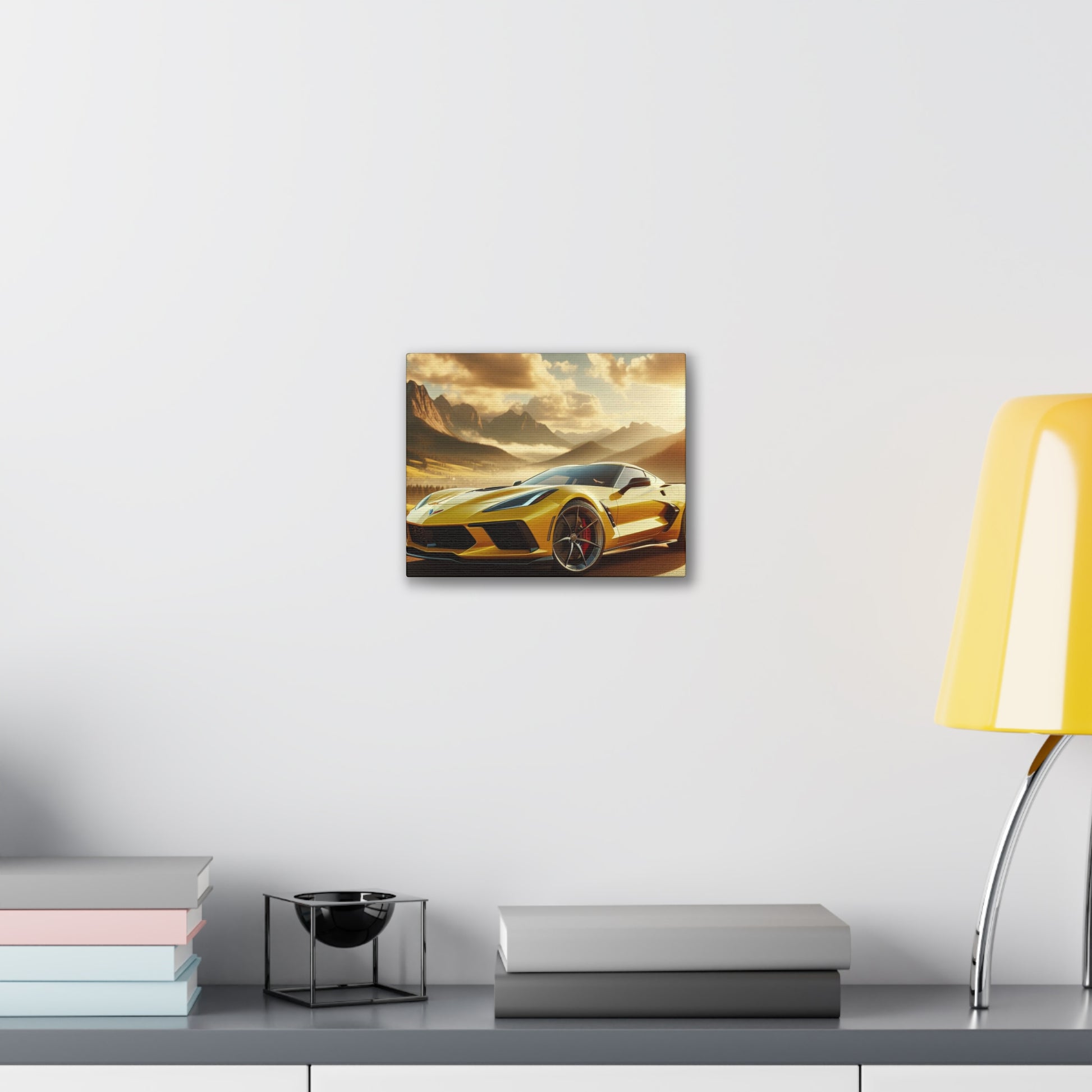 Yellow Corvette Canvas Canvas Printify 10" x 8" (Horizontal) 0.75'' 