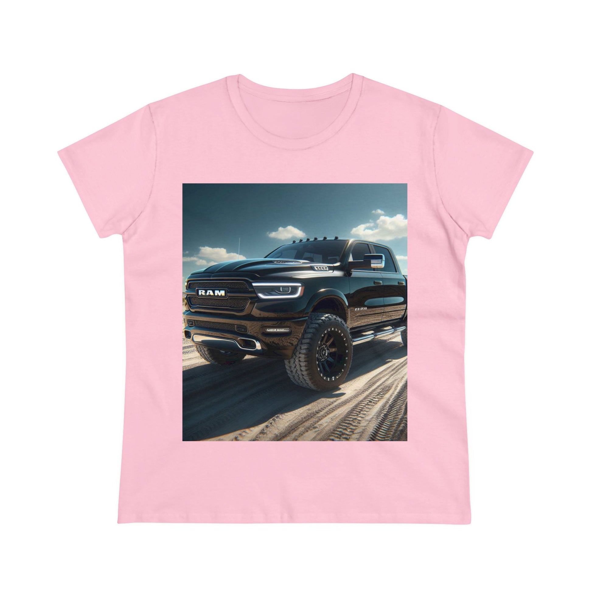 Black Dodge Ram T-Shirt T-Shirt Printify Light Pink S 