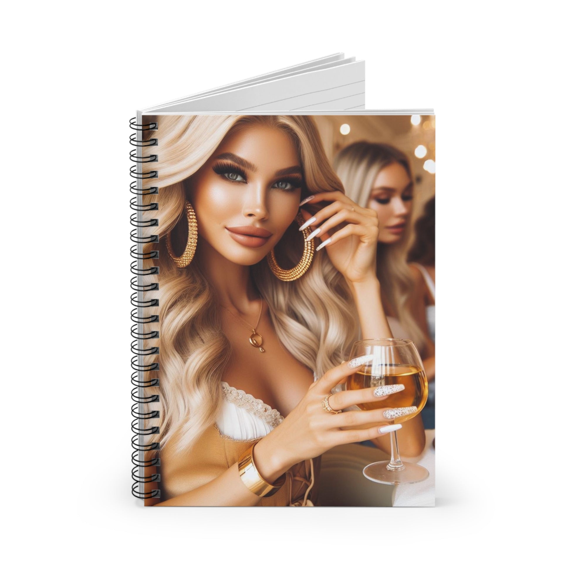 Wine Down Spiral Notebook Paper products Printify   