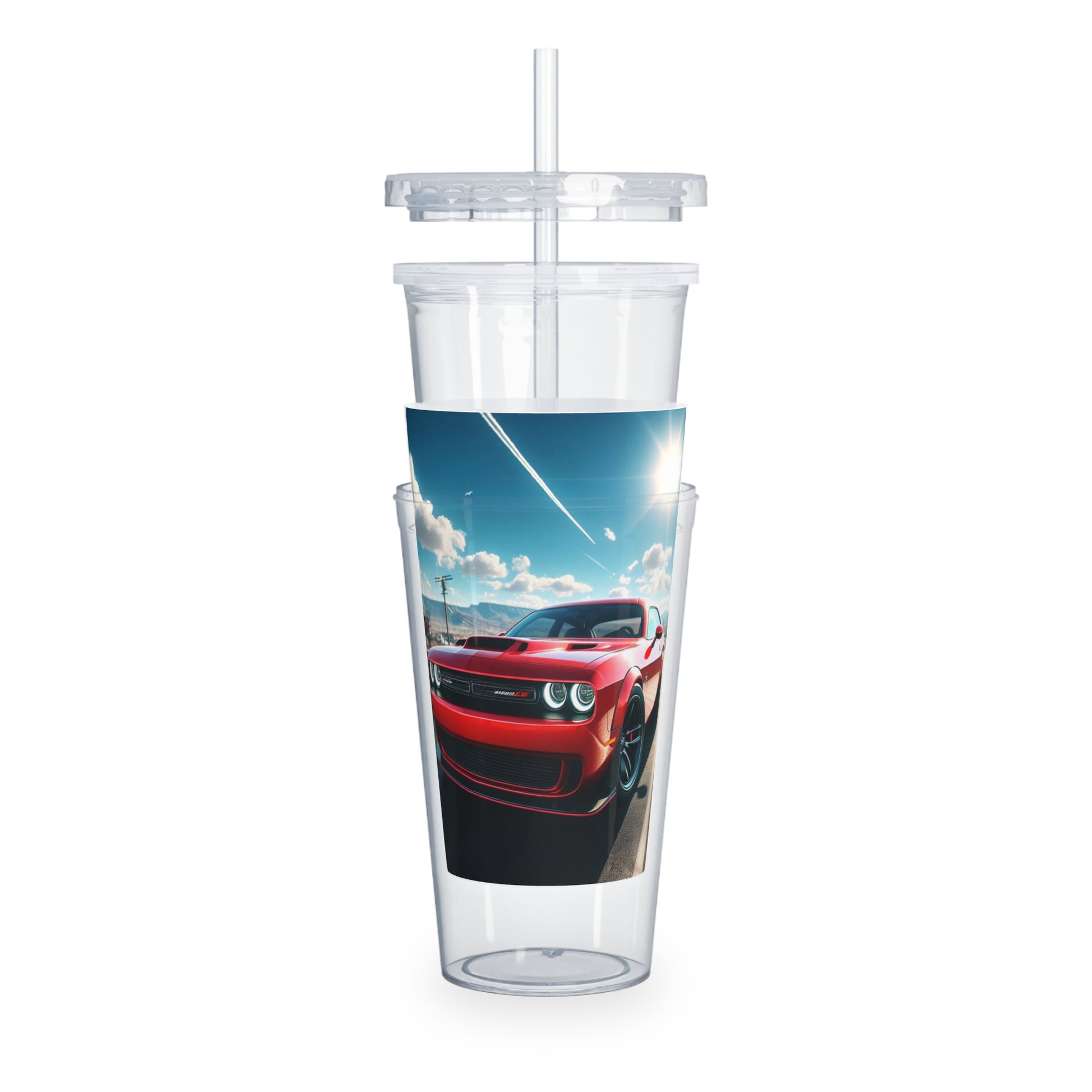 Red Challenger Tumbler with Straw Mug Printify   