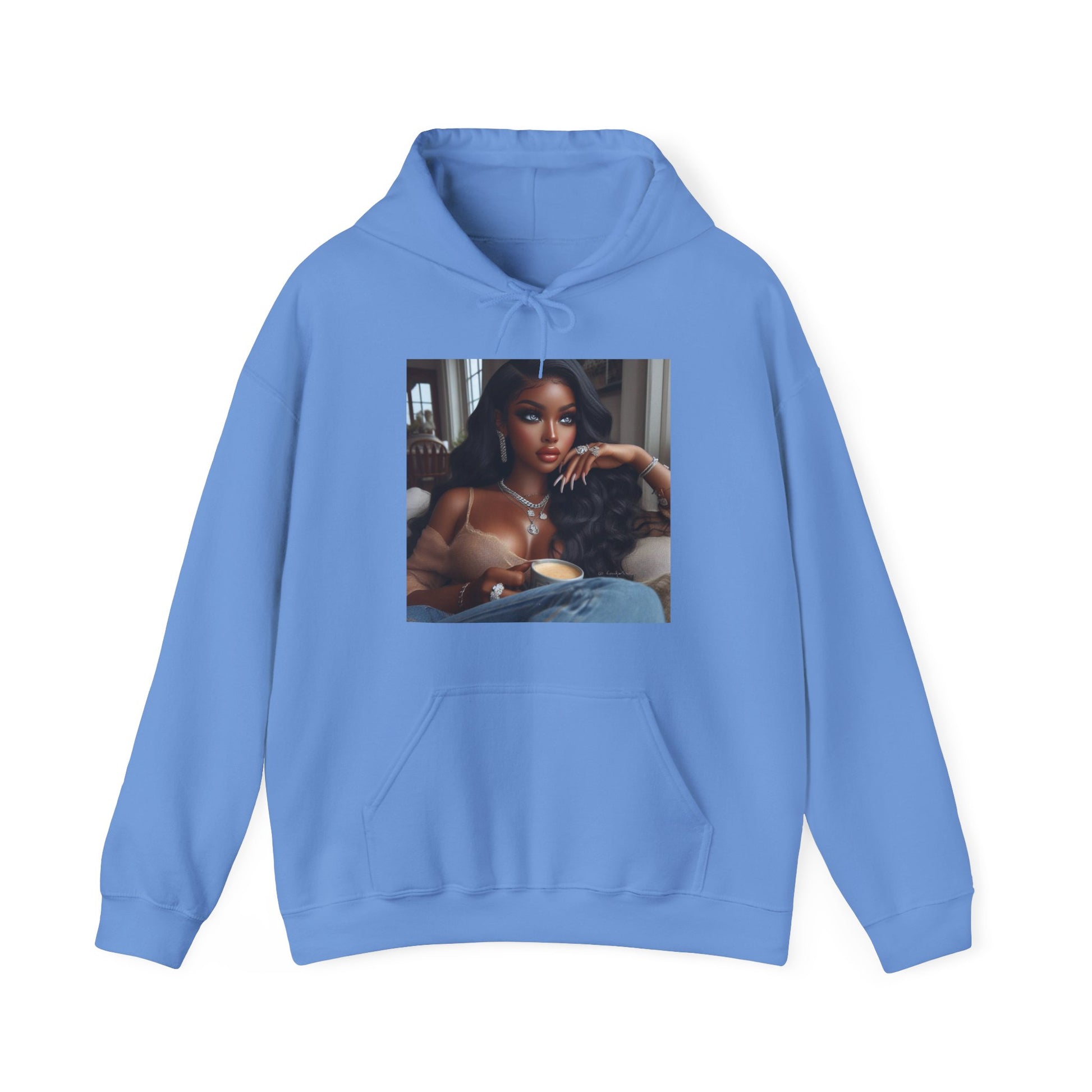 Coffee Break Hoodie Hoodie Printify Carolina Blue S 