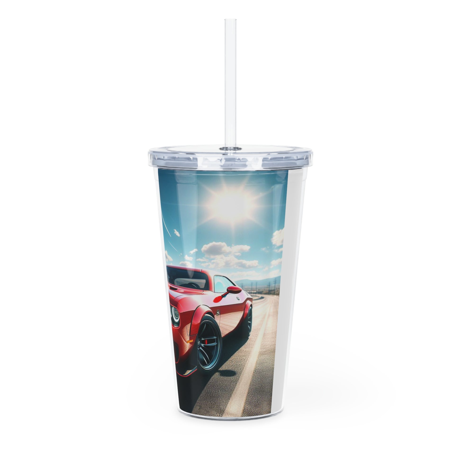 Red Challenger Tumbler with Straw Mug Printify   