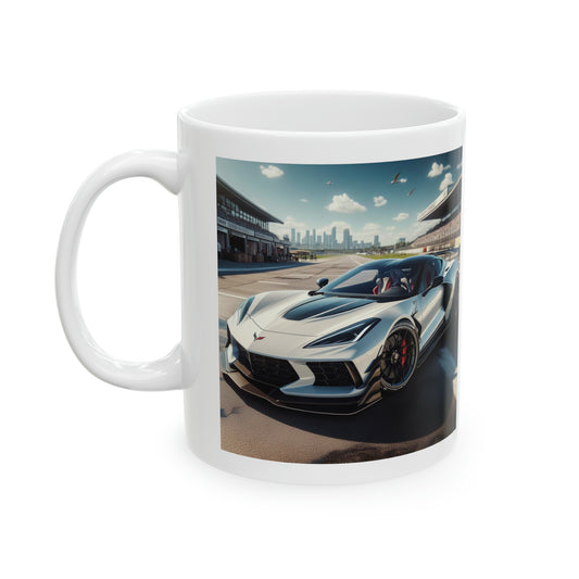 White Corvette Mug Mug Printify 11oz  