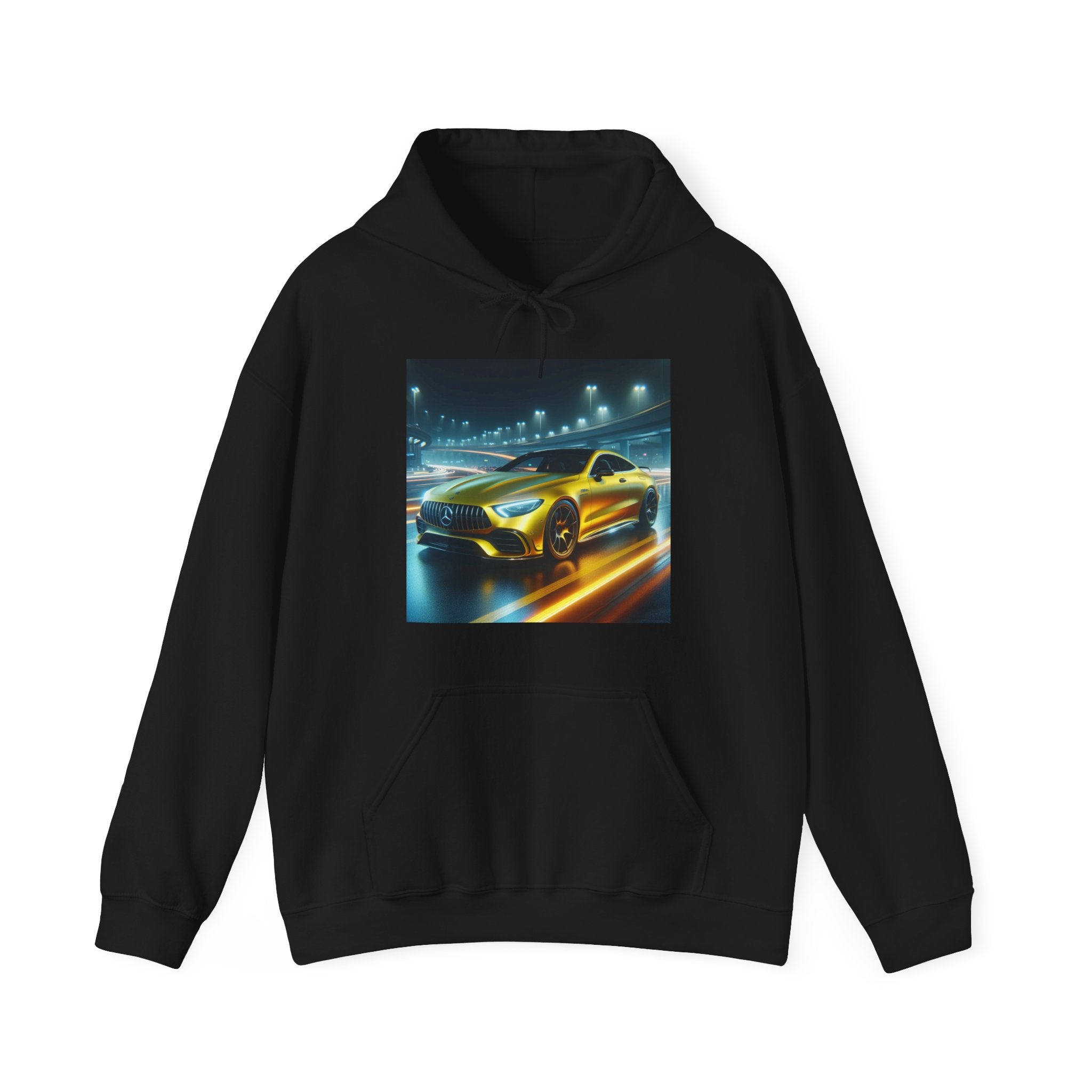 Yellow Mercedes Hoodie Hoodie Printify Black S 