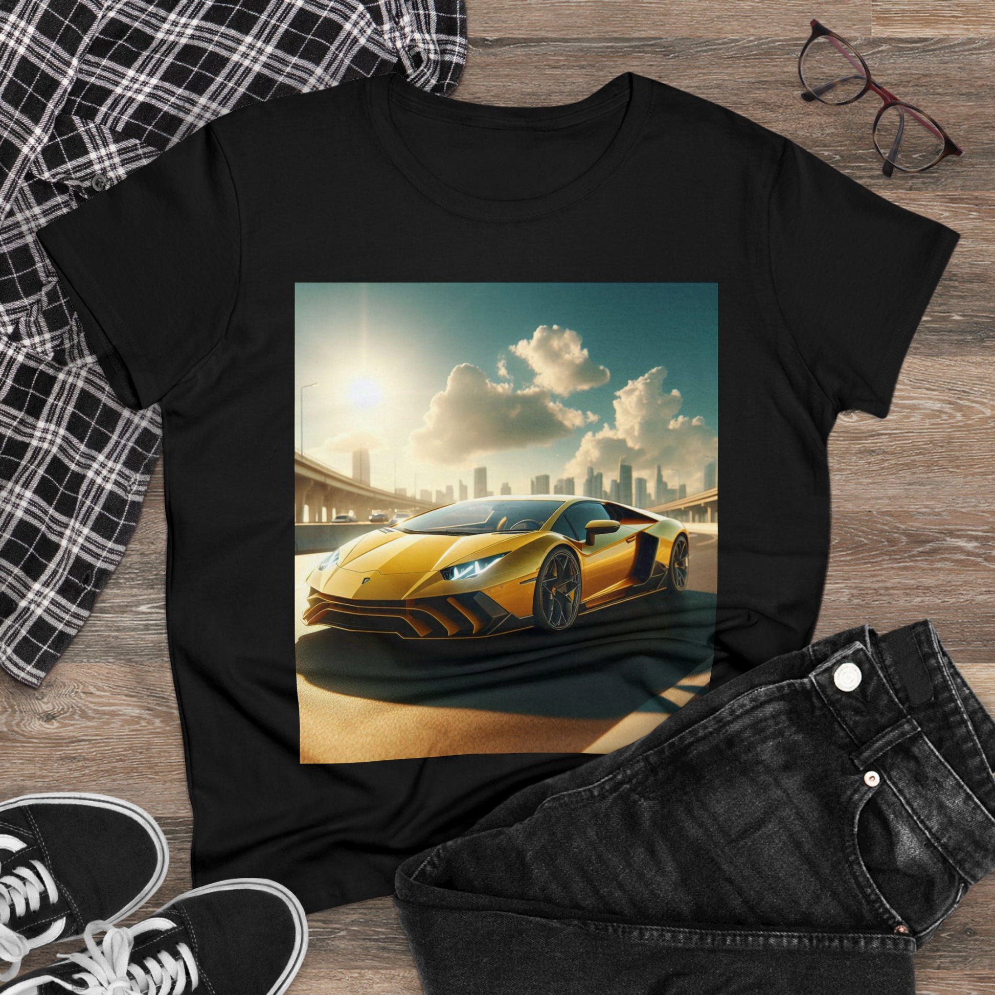 Yellow Lamborghini T-Shirt T-Shirt Printify   