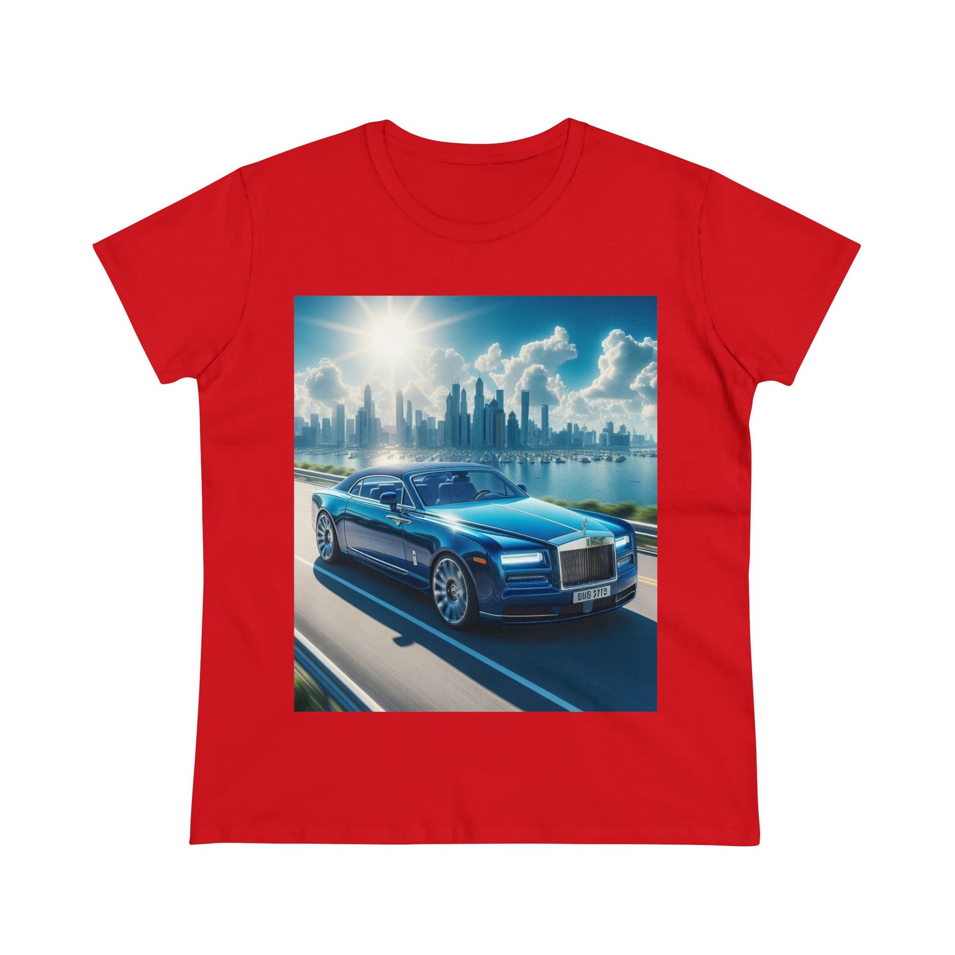 Blue Rolls Royce T-Shirt T-Shirt Printify Red S 