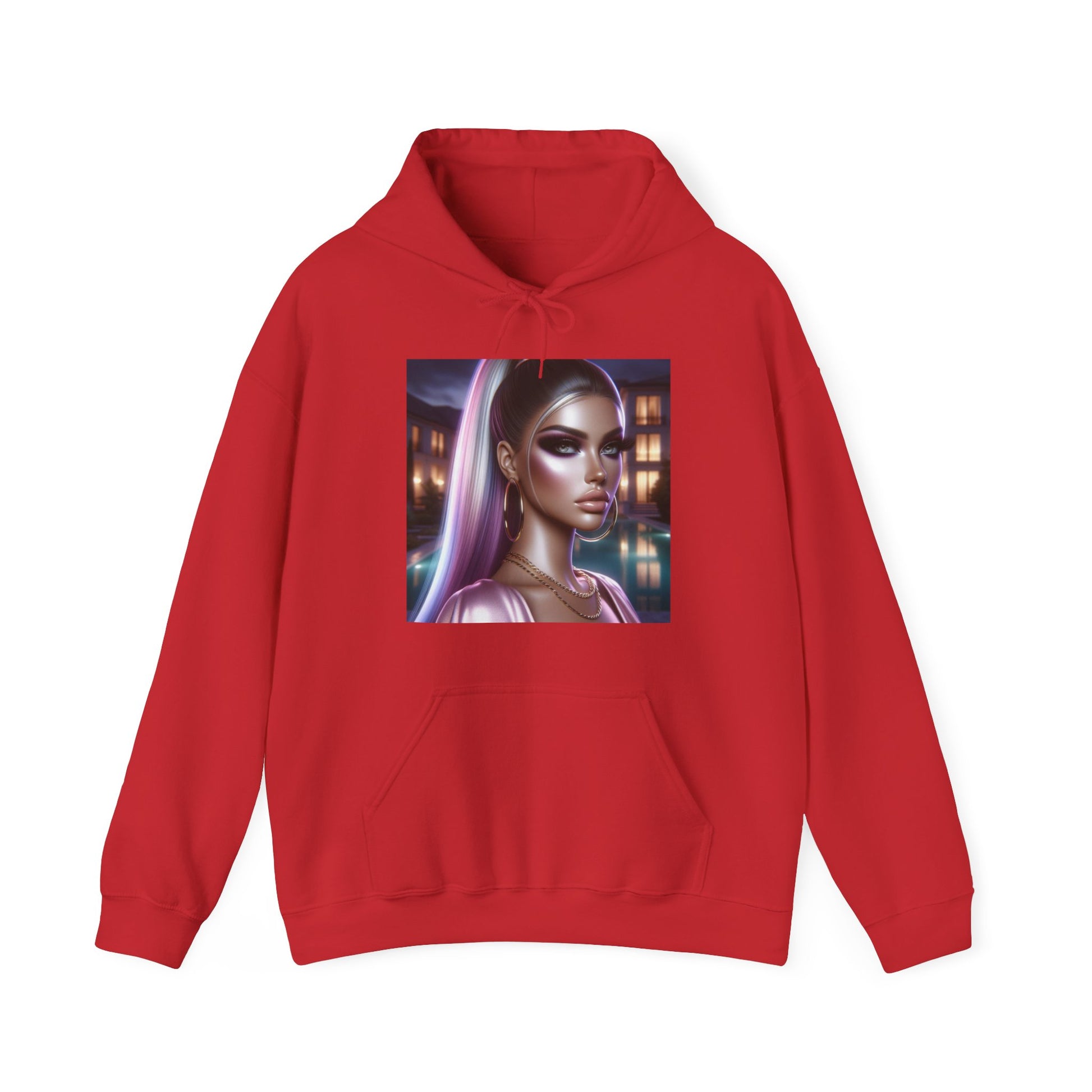 Pink at Night Hoodie Hoodie Printify Red S 