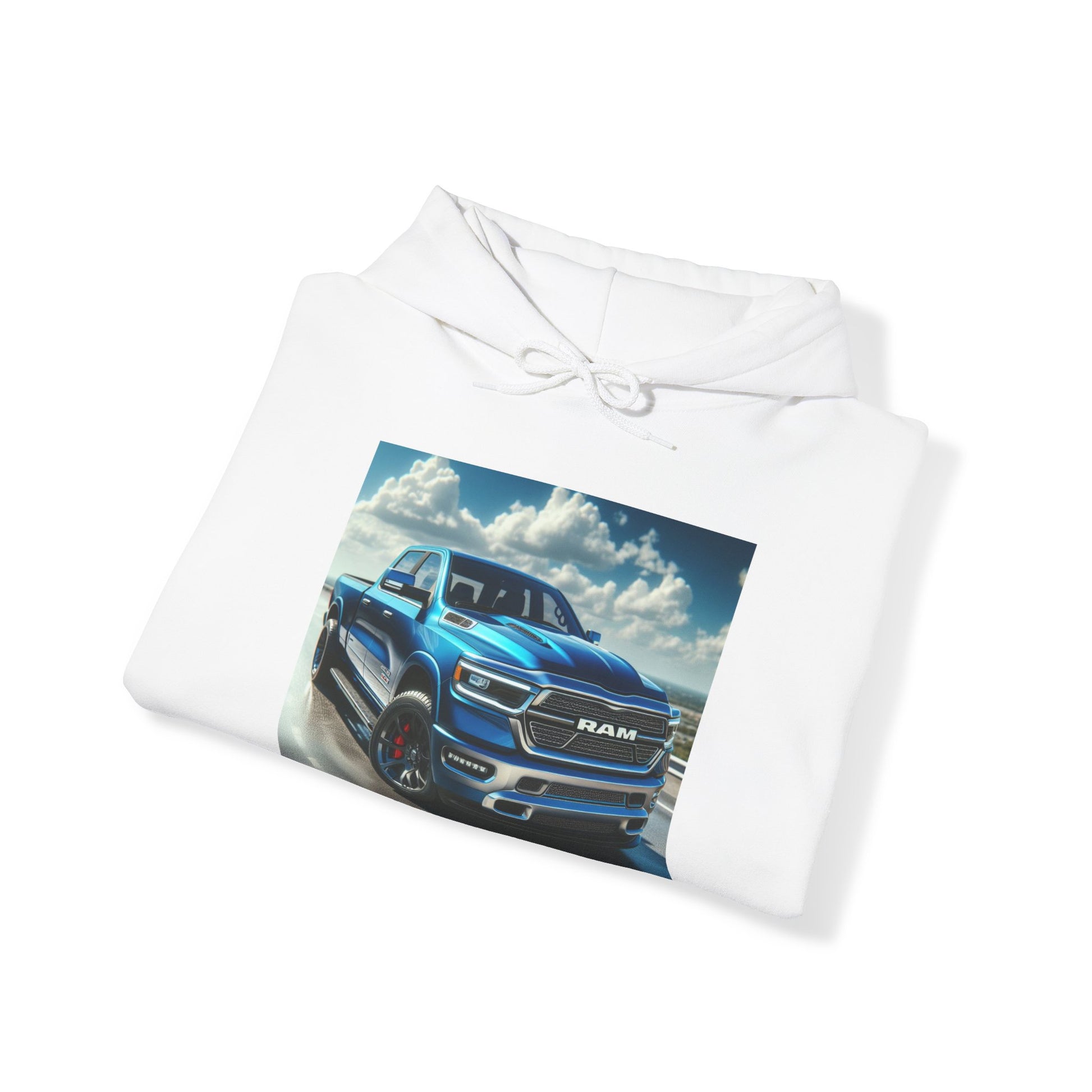 Blue Dodge Ram Hoodie Hoodie Printify   