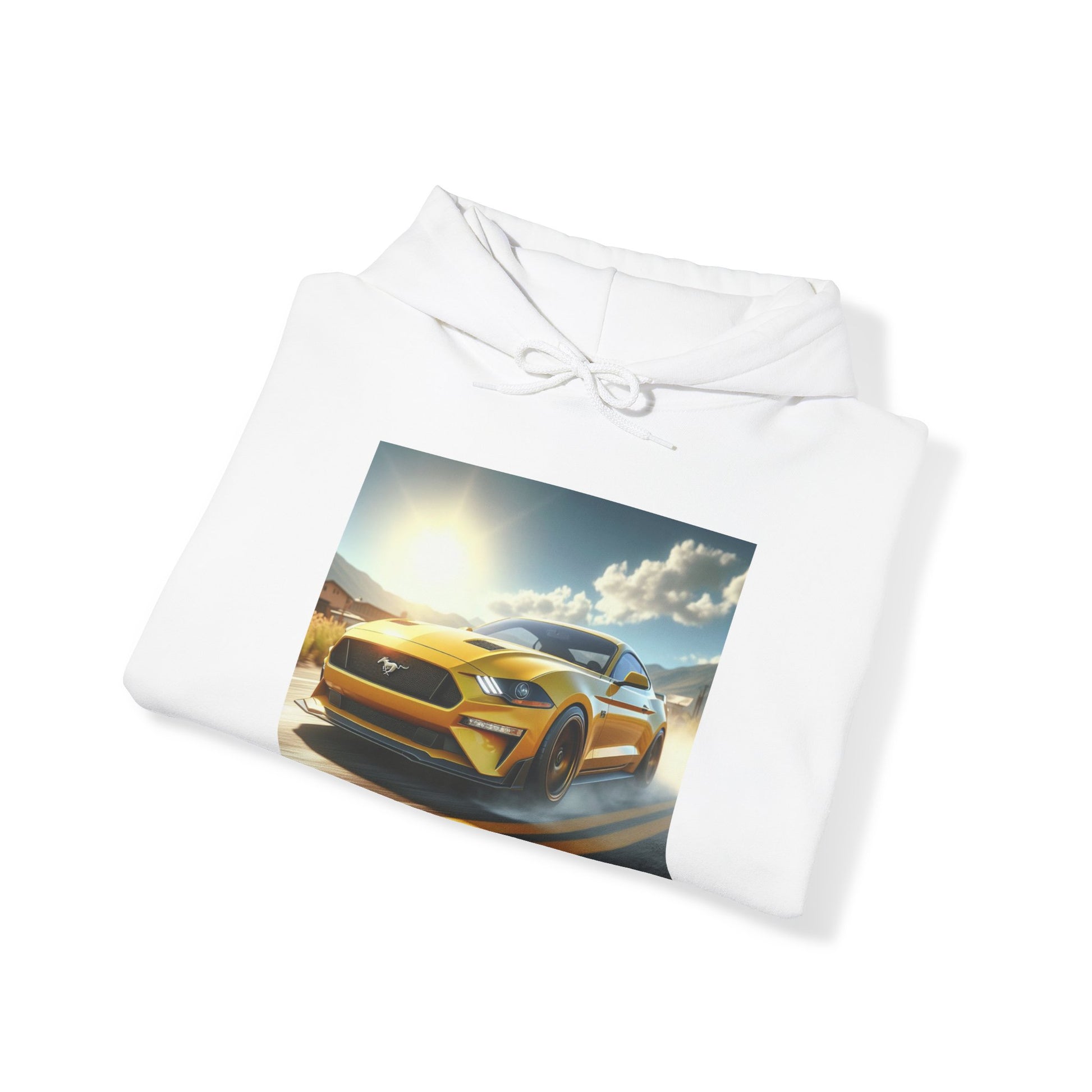 Yellow Mustang Hoodie Hoodie Printify   