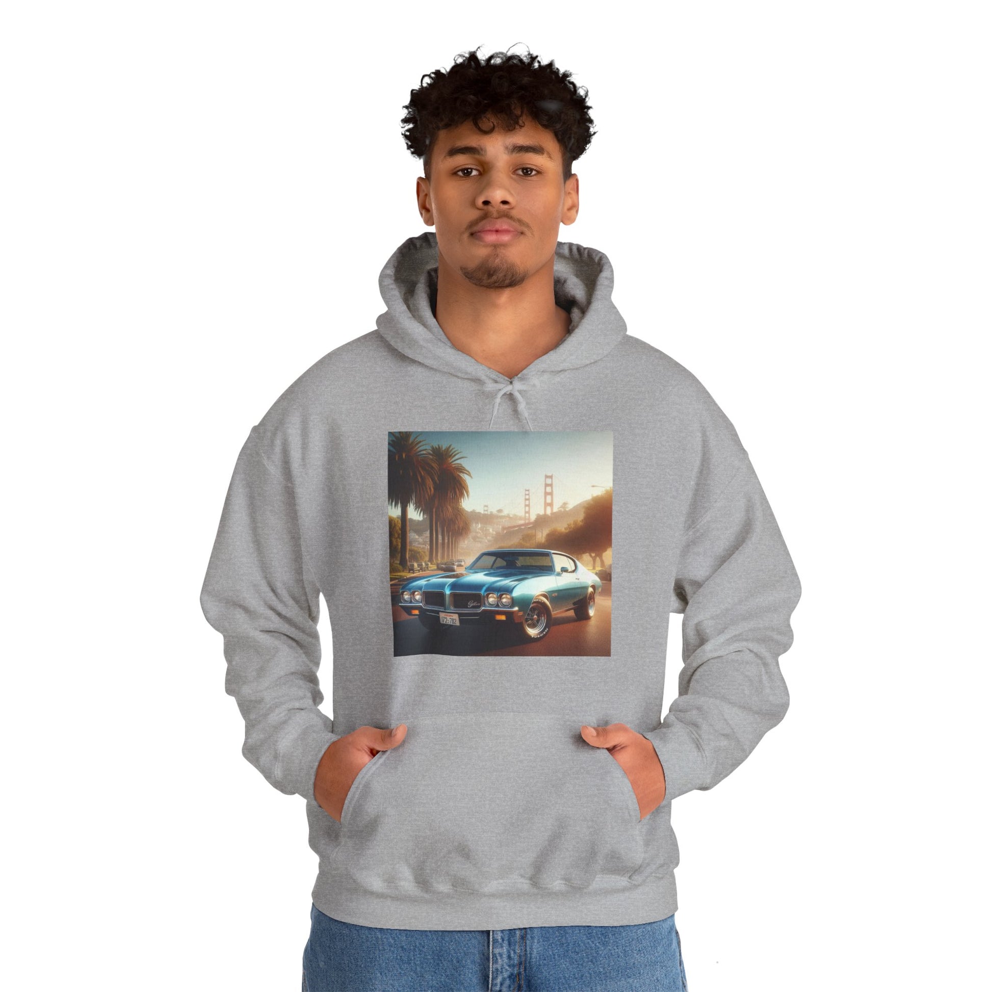 1972 Blue Buick Gran Sport Hoodie Hoodie Printify   