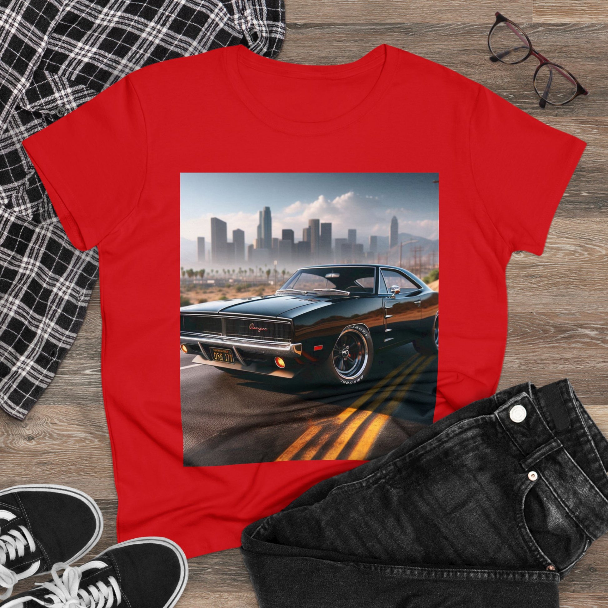 1970 Black Dodge Charge T-Shirt T-Shirt Printify   