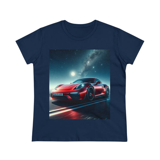 Red Porsche T-Shirt T-Shirt Printify Navy S 