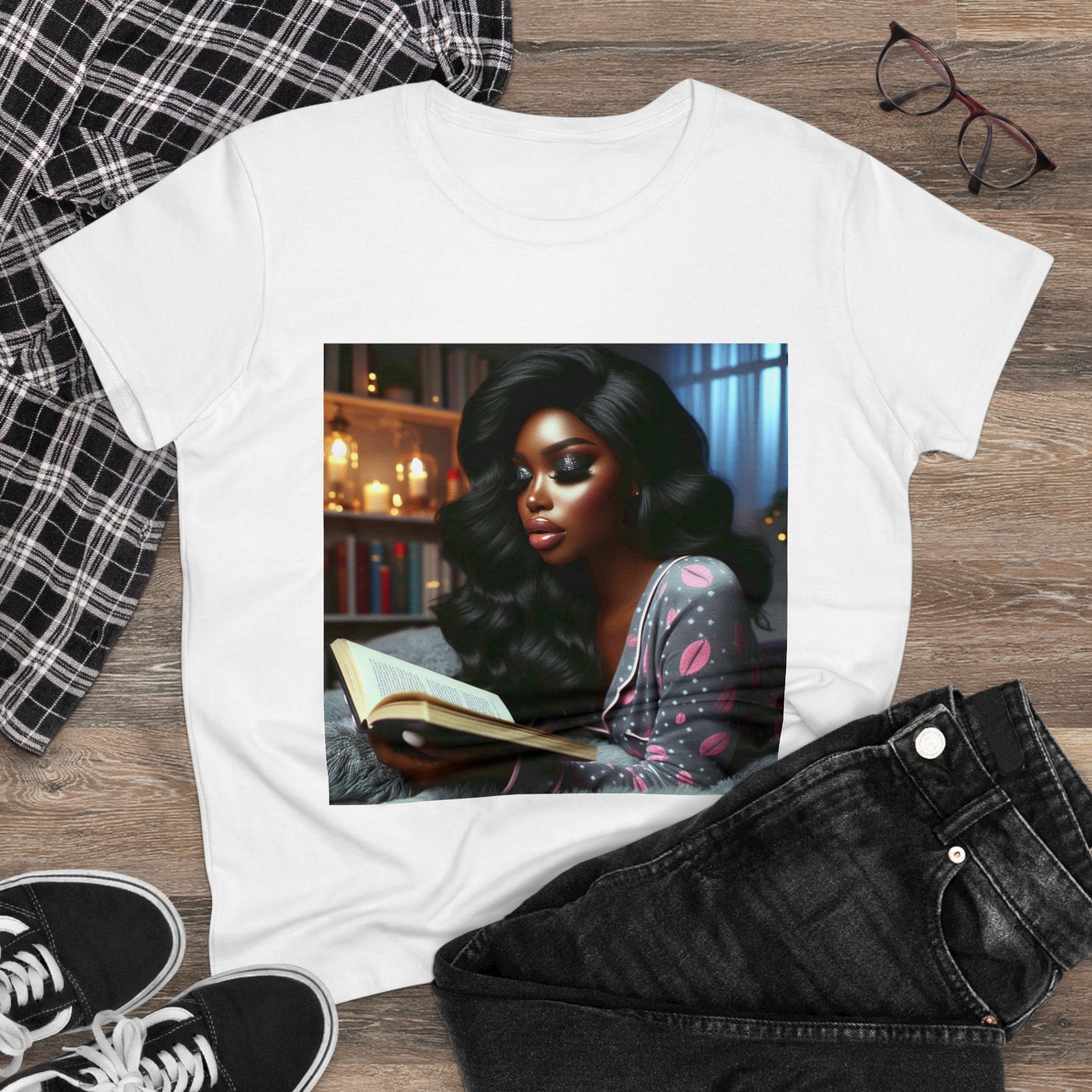 Late Night Book T-Shirt T-Shirt Printify   