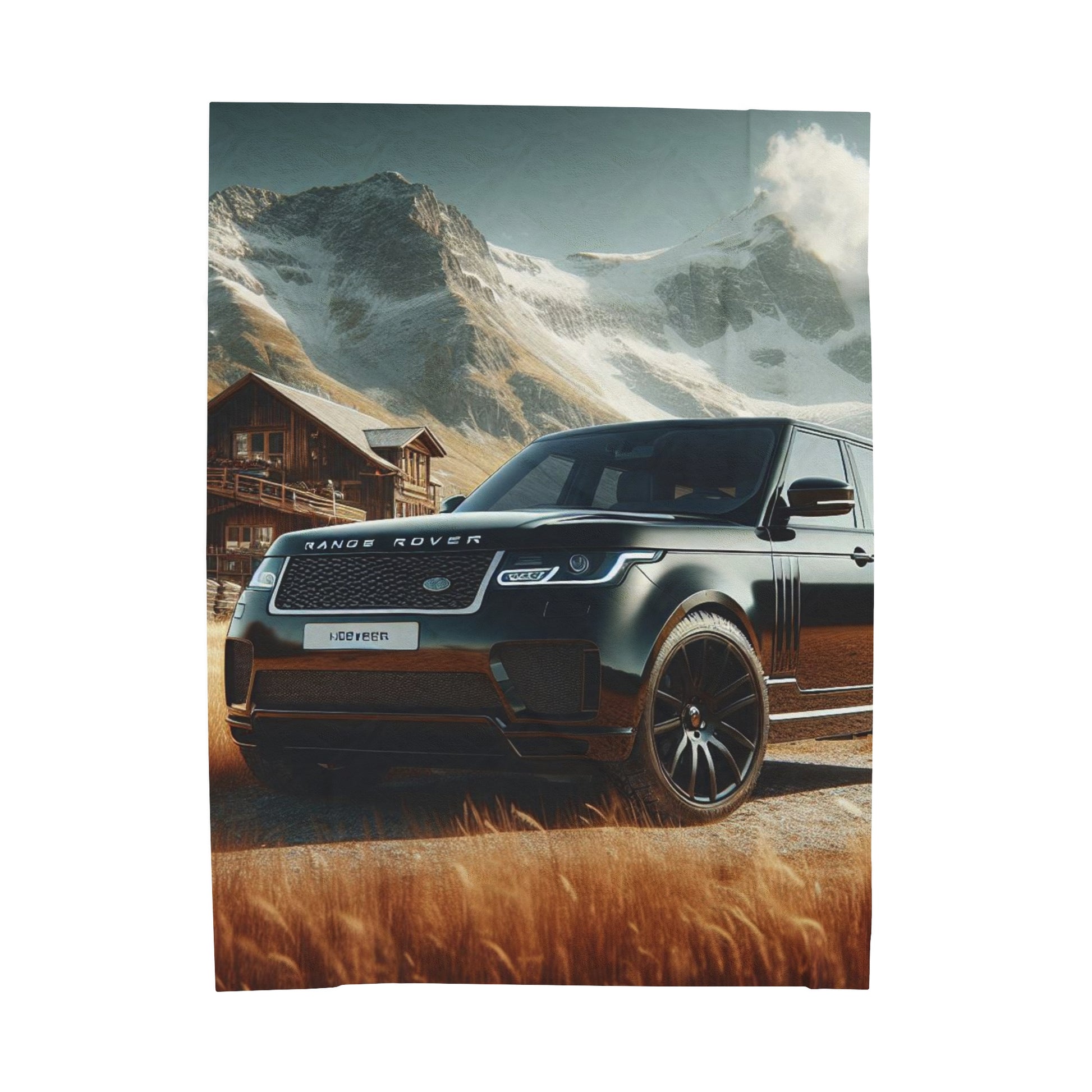 Black Range Rover Plush Blanket All Over Prints Printify 60" × 80"  