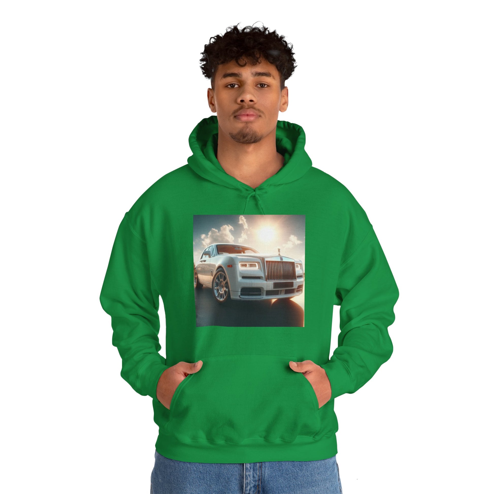 White Rolls Royce Hoodie Hoodie Printify   