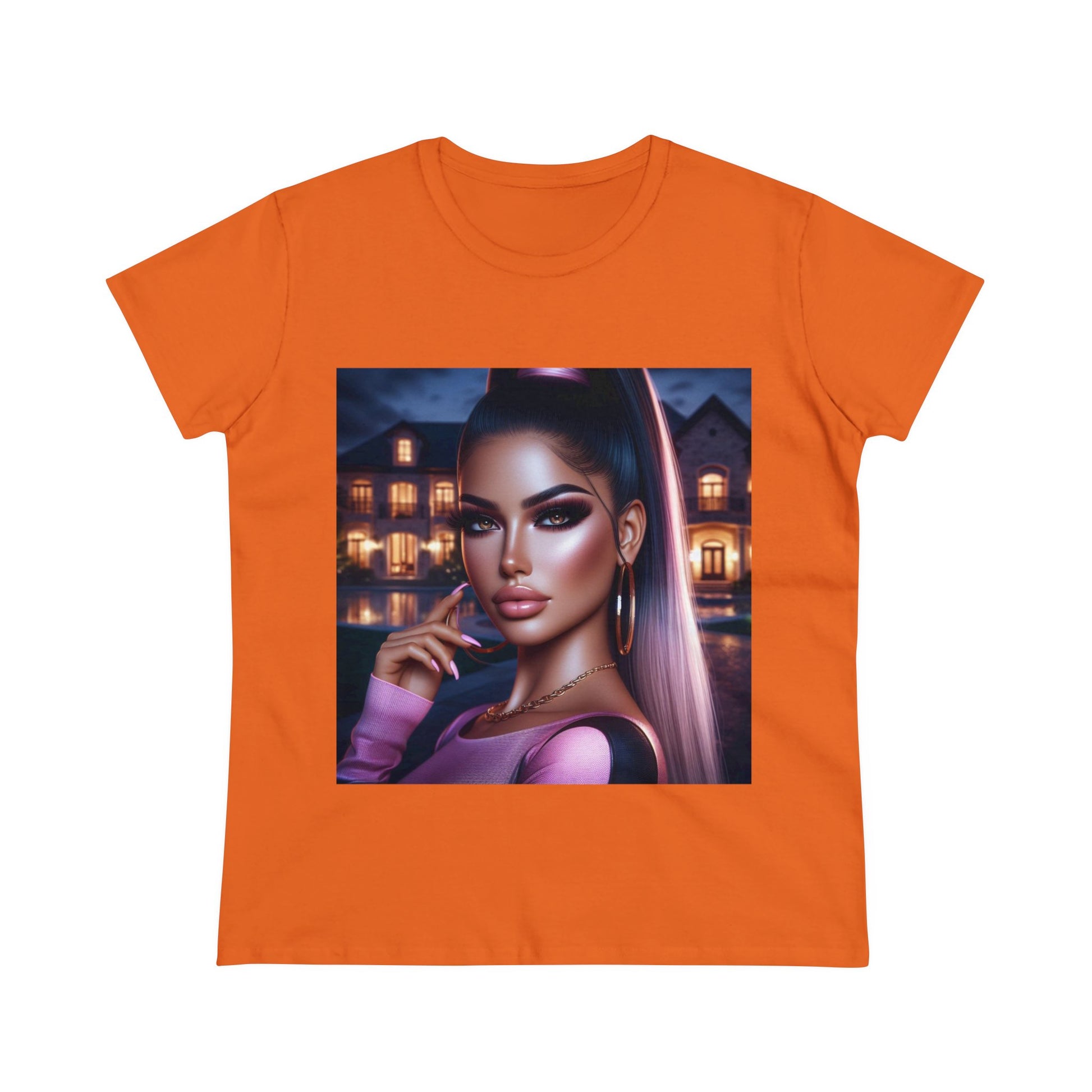 Pink at Night T-Shirt T-Shirt Printify Orange S 