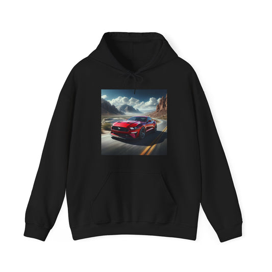 Red Mustang Hoodie Hoodie Printify Black S 