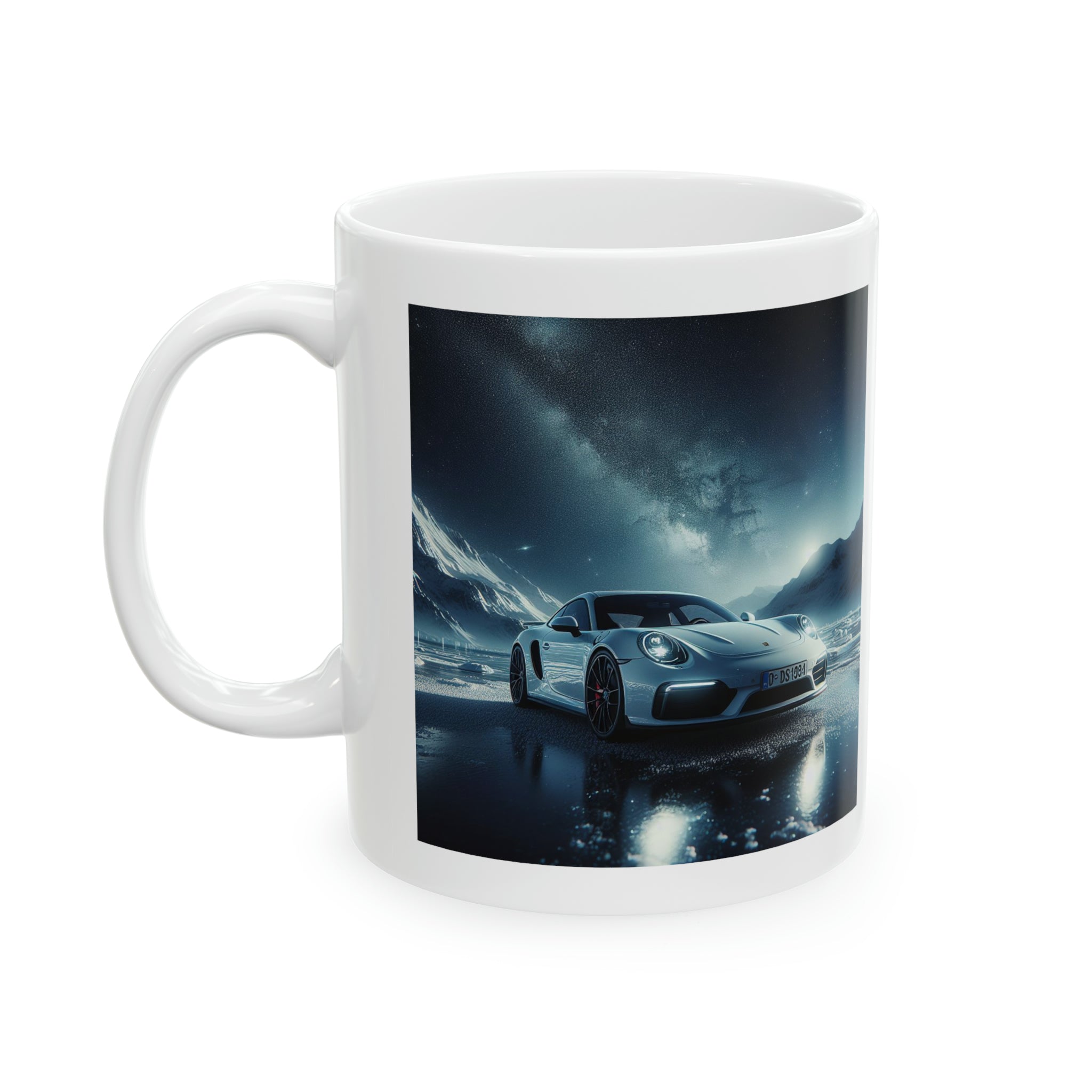 White Porsche Mug Mug Printify 11oz  