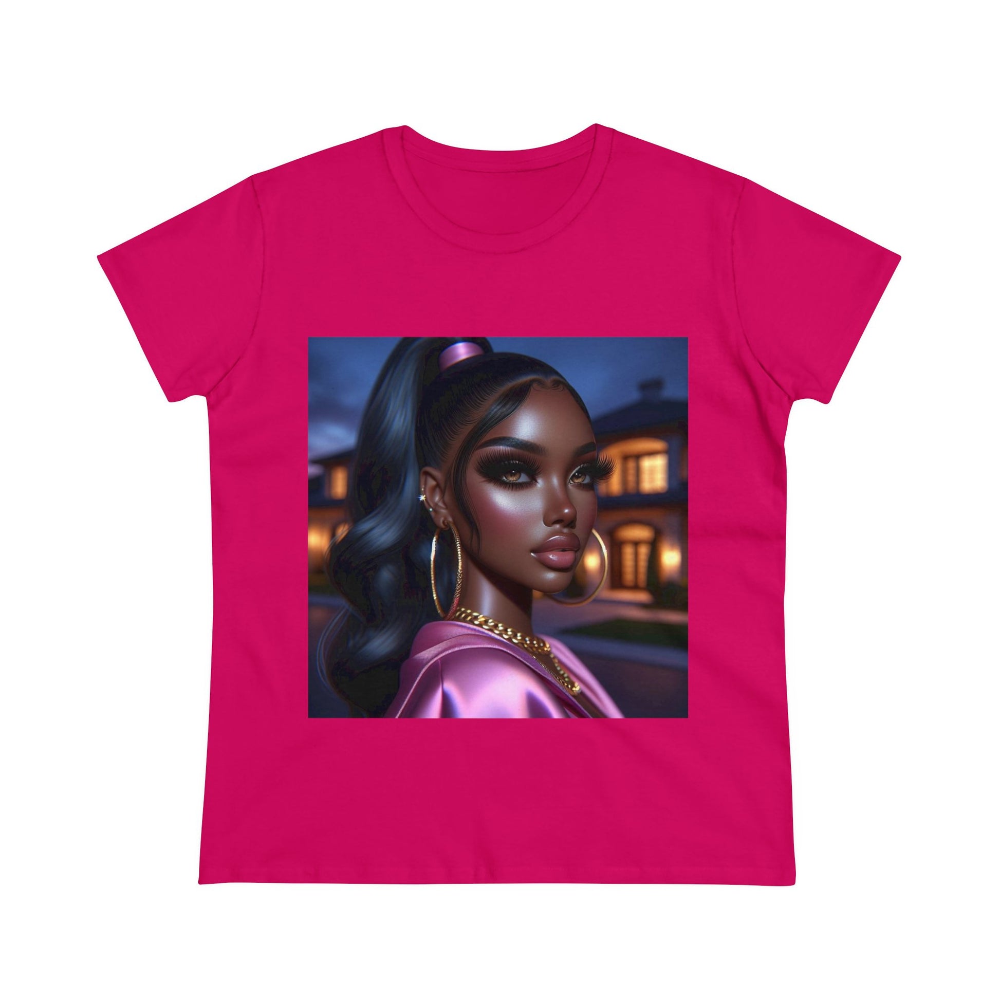 Pink at Night T-Shirt T-Shirt Printify Heliconia S 