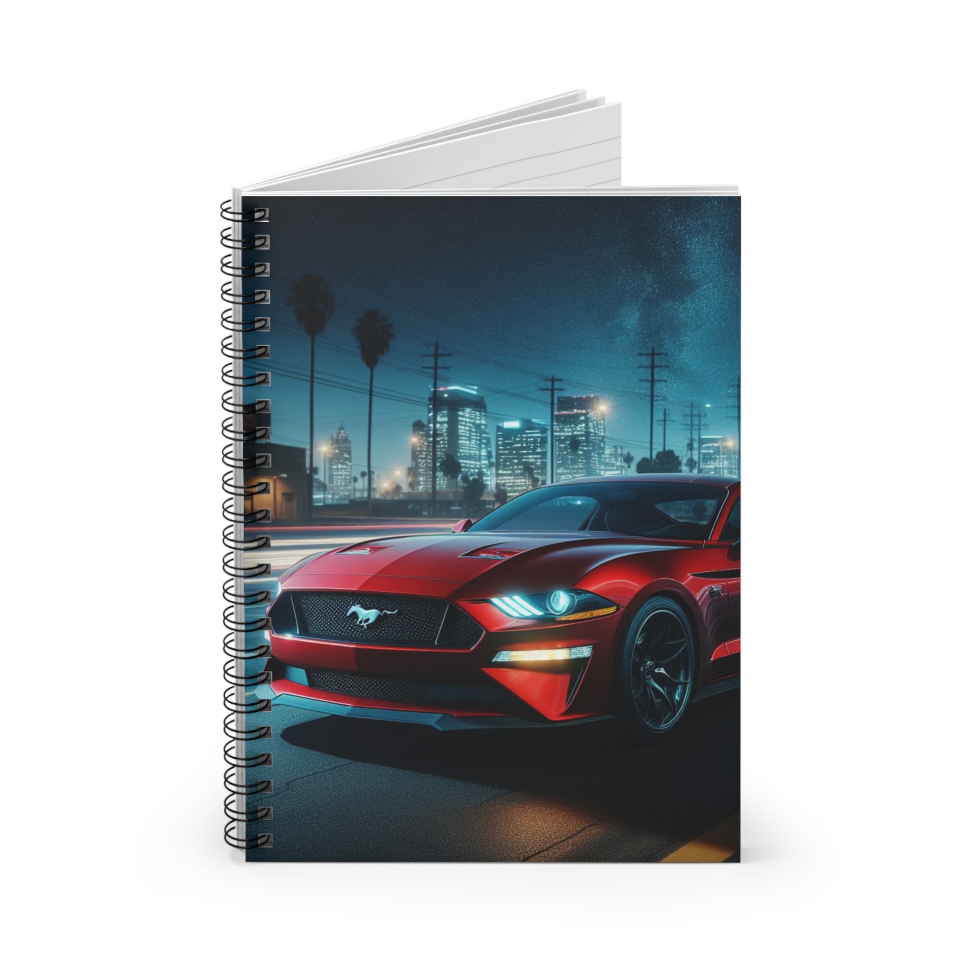 Red Mustang Spiral Notebook Paper products Printify   