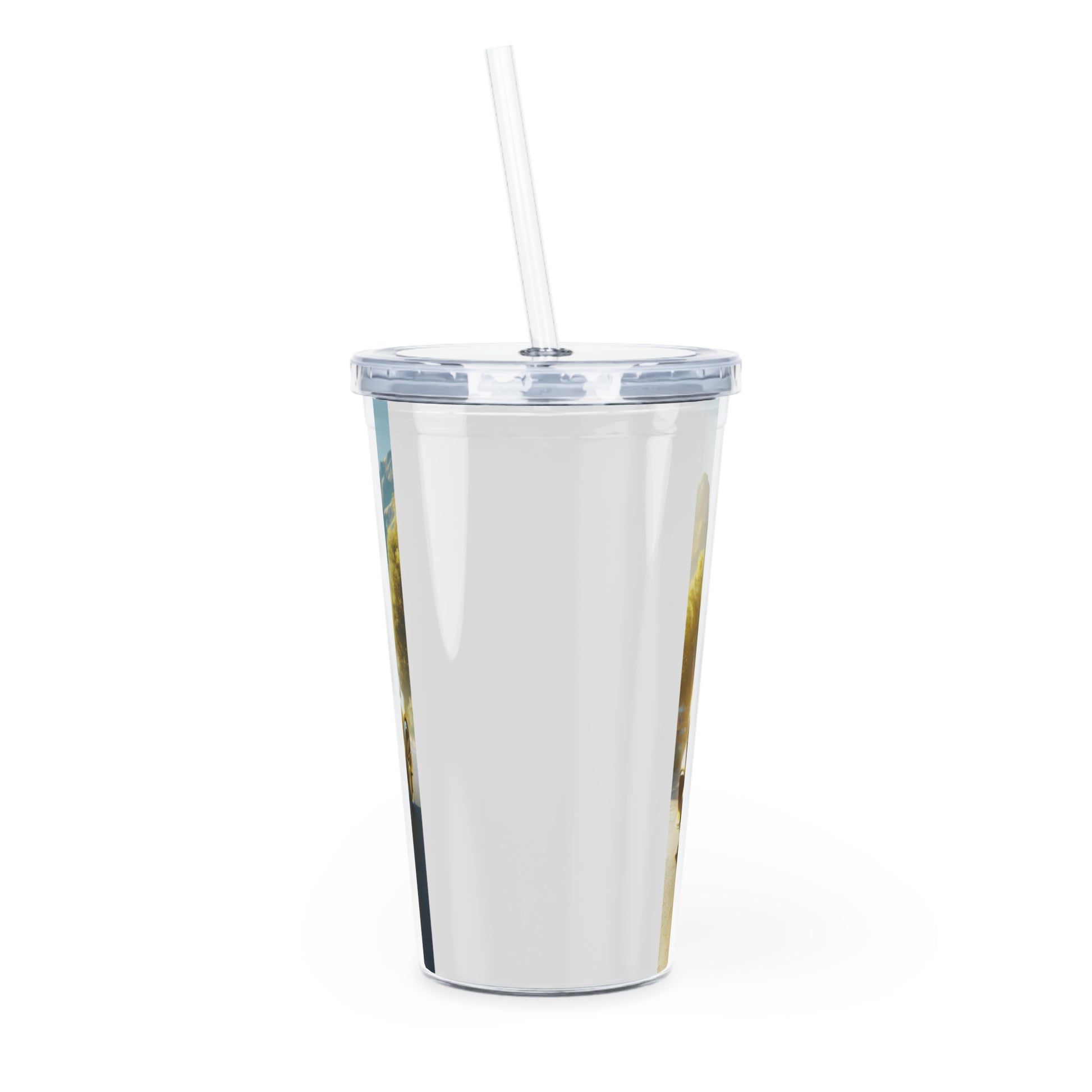 Yellow Mercedes Tumbler with Straw Mug Printify   