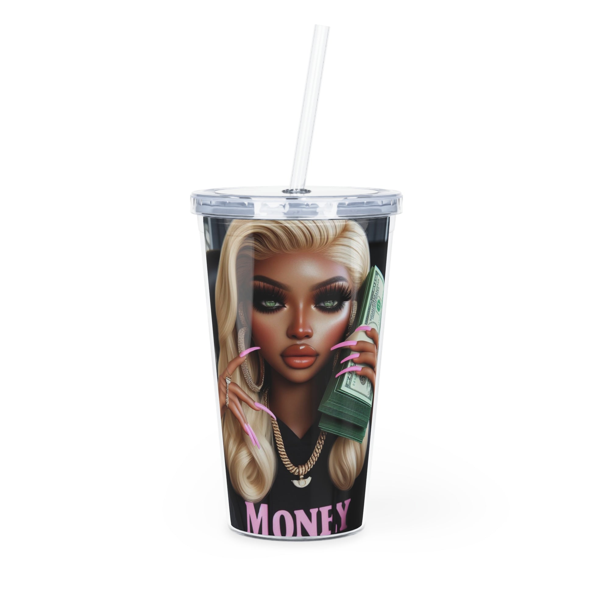 Money Tumbler with Straw Mug Printify 20oz Transparent 