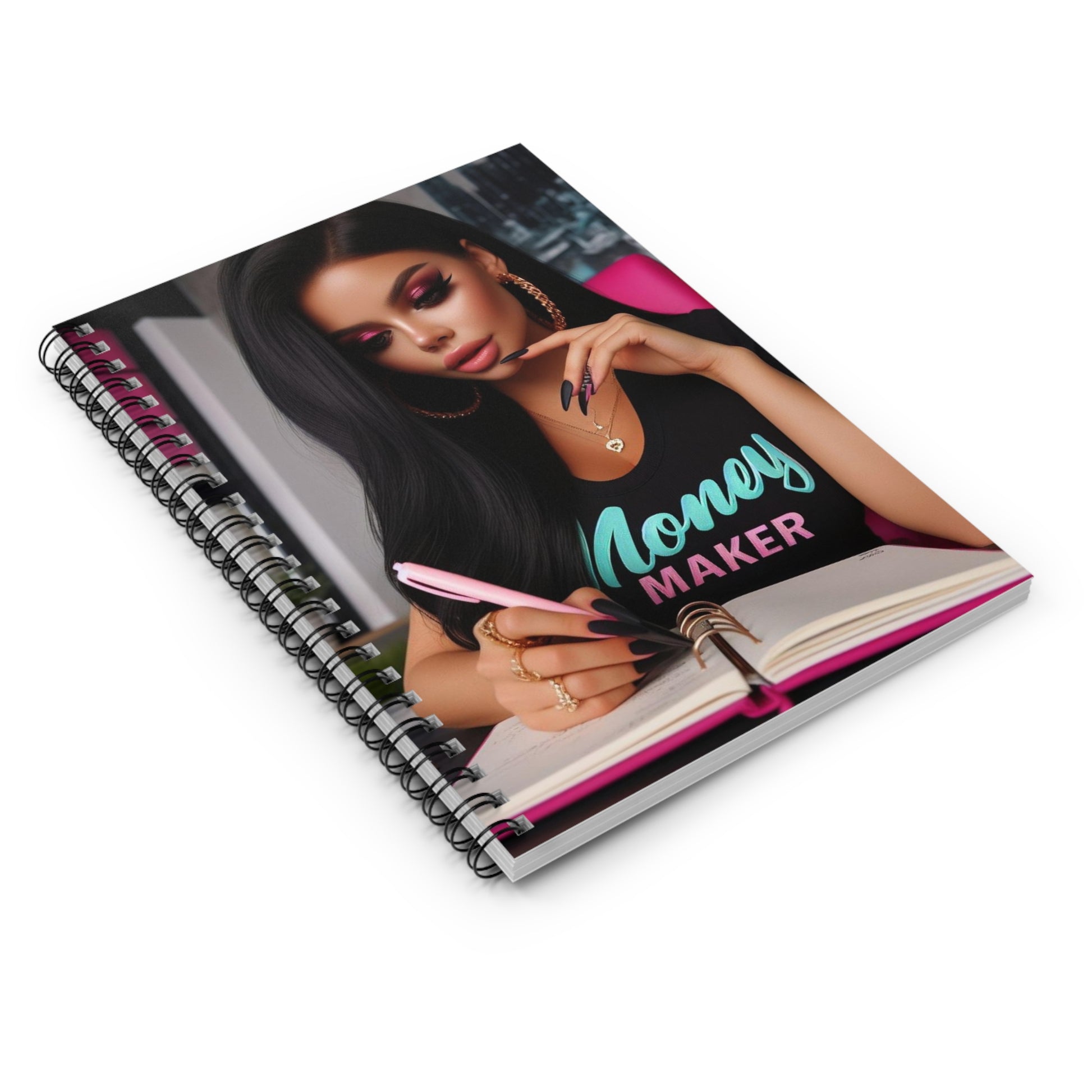 Money Maker Spiral Notebook Paper products Printify   