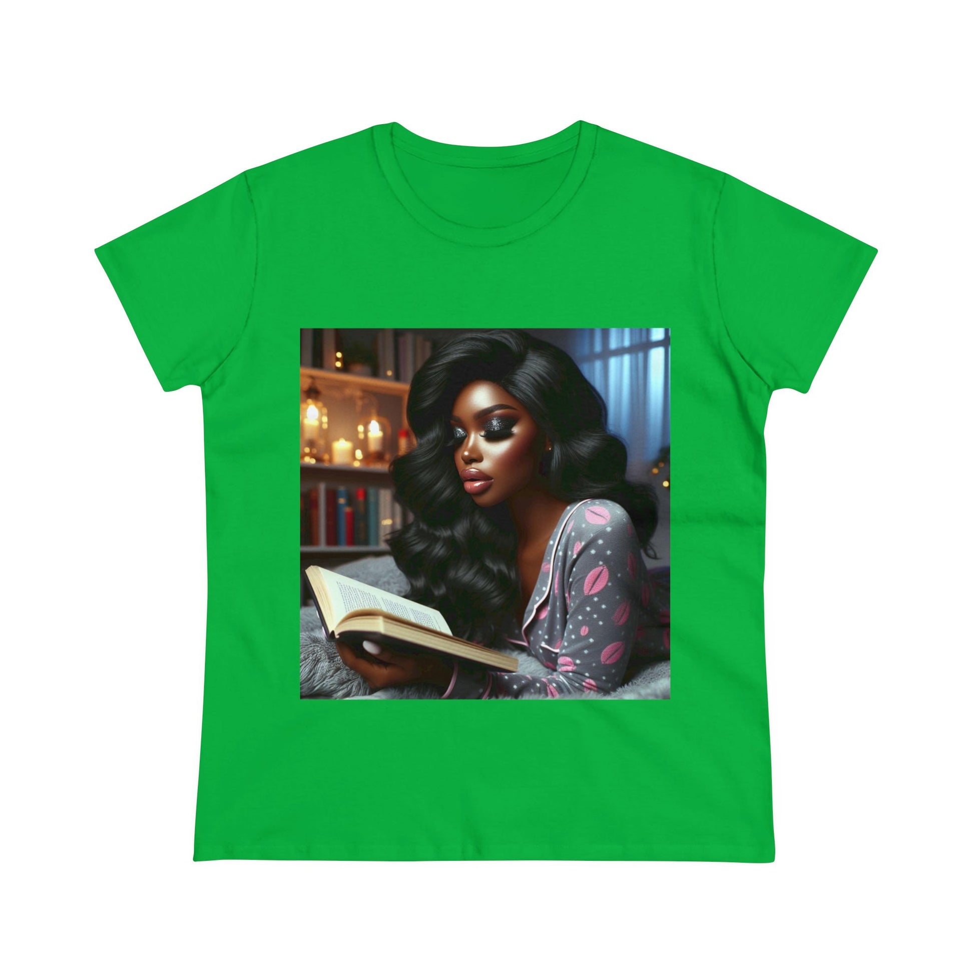 Late Night Book T-Shirt T-Shirt Printify Irish Green S 