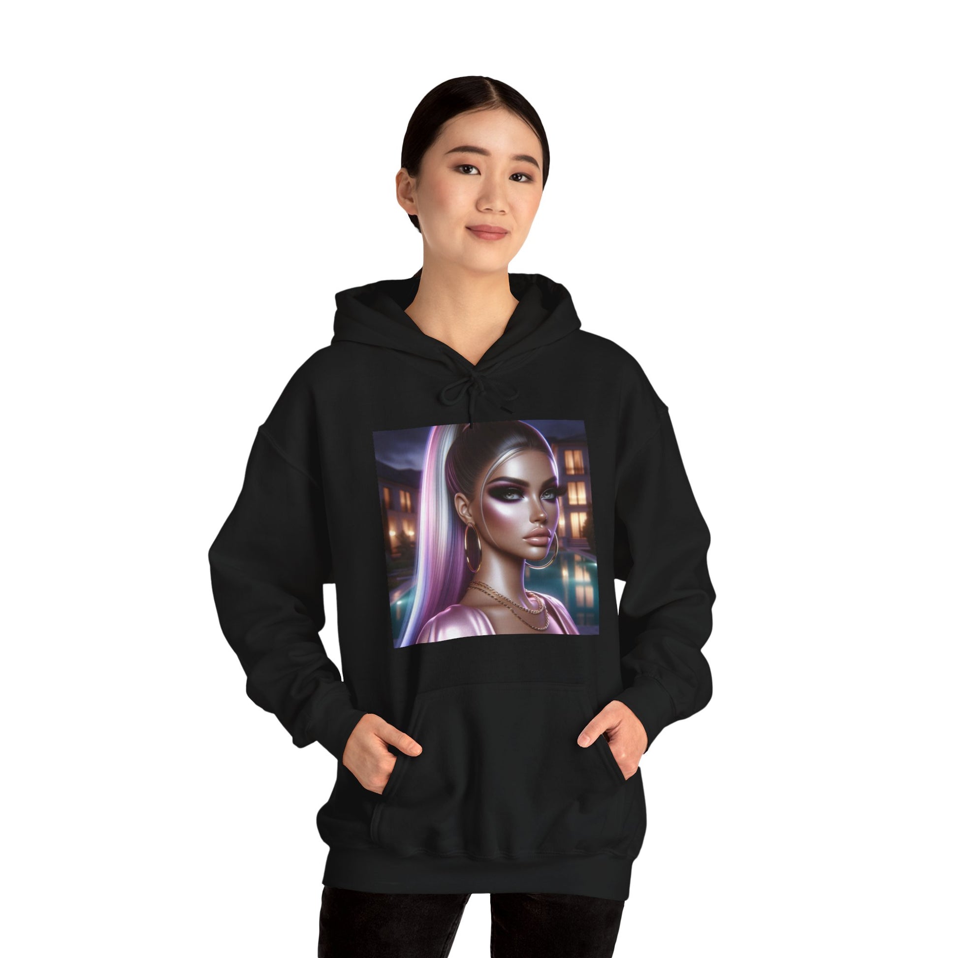 Pink at Night Hoodie Hoodie Printify   