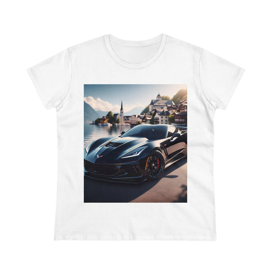 Black Corvette T-Shirt T-Shirt Printify White S 