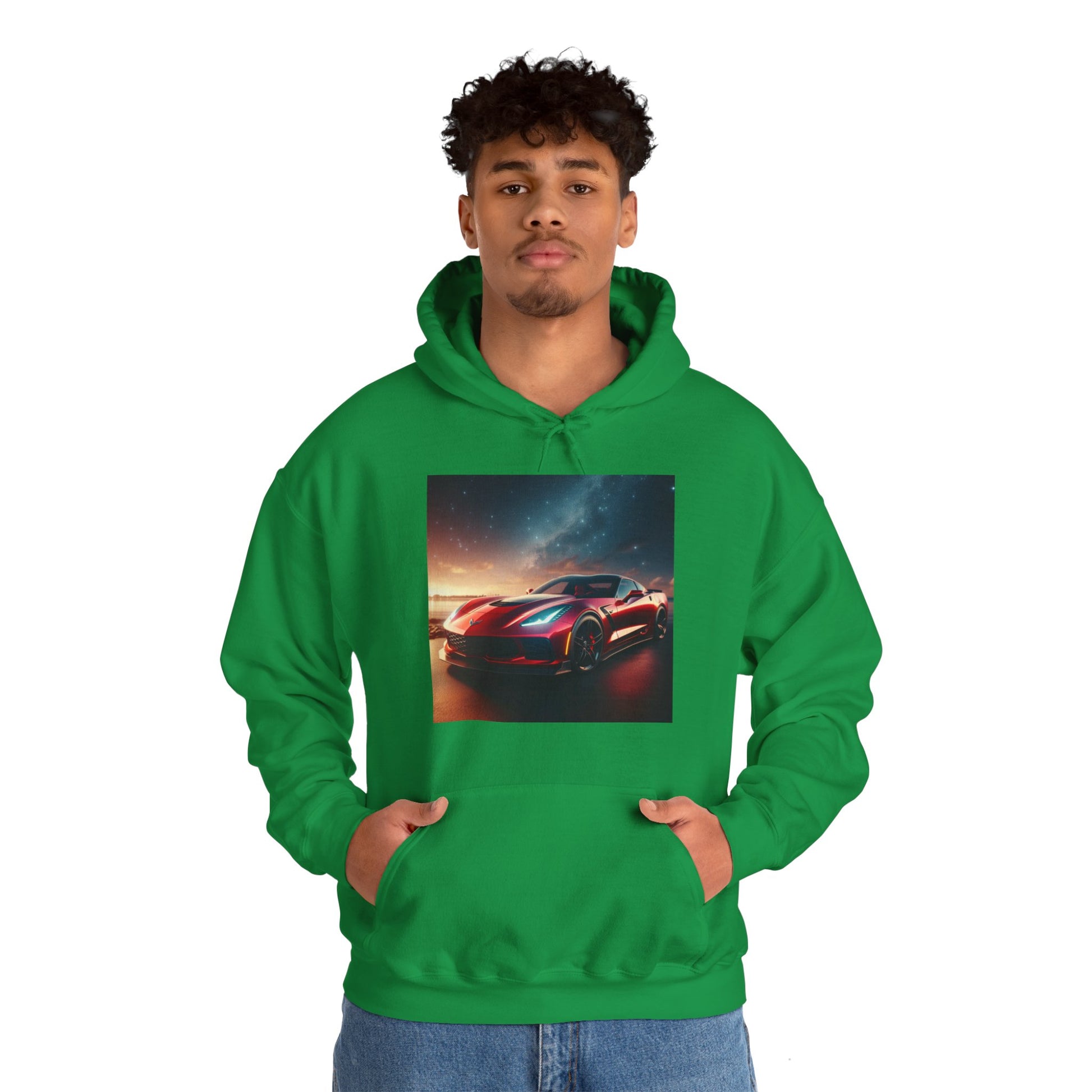 Red Corvette Hoodie Hoodie Printify   