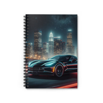 Black Corvette Spiral Notebook Paper products Printify One Size  