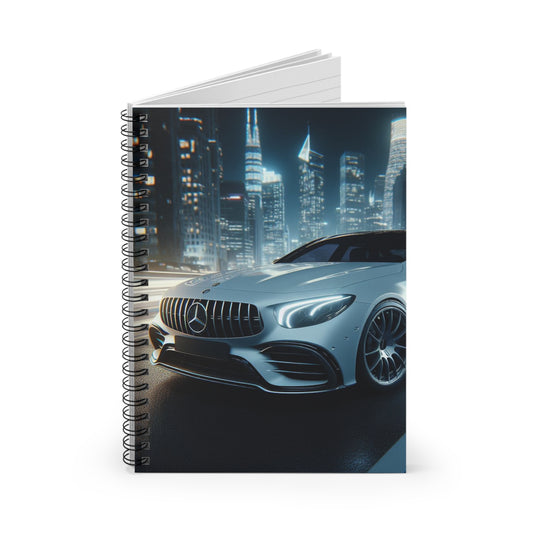 White Mercedes Spiral Notebook Paper products Printify   