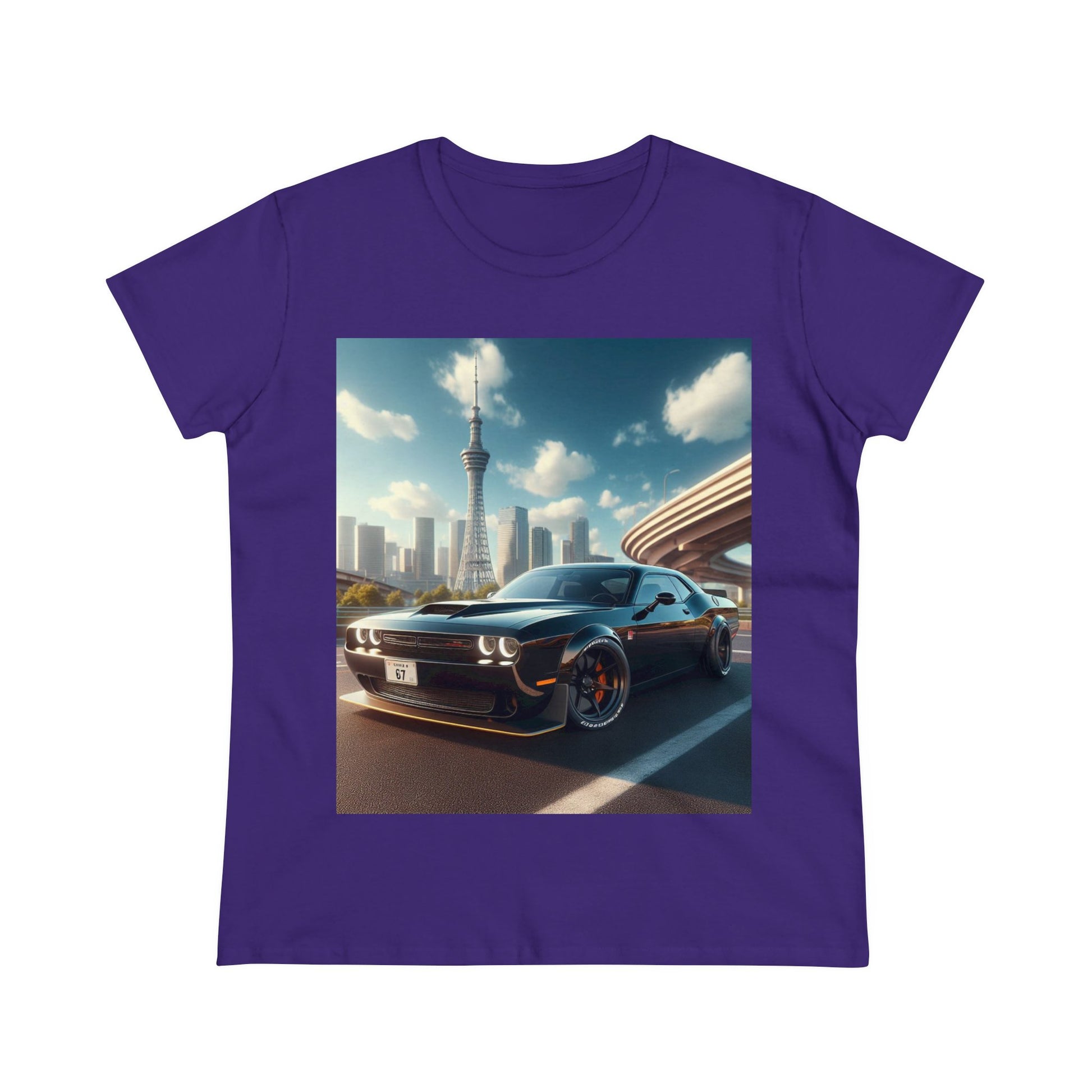 Black Challenger T-Shirt T-Shirt Printify Purple S 