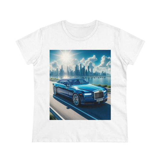 Blue Rolls Royce T-Shirt T-Shirt Printify White S 