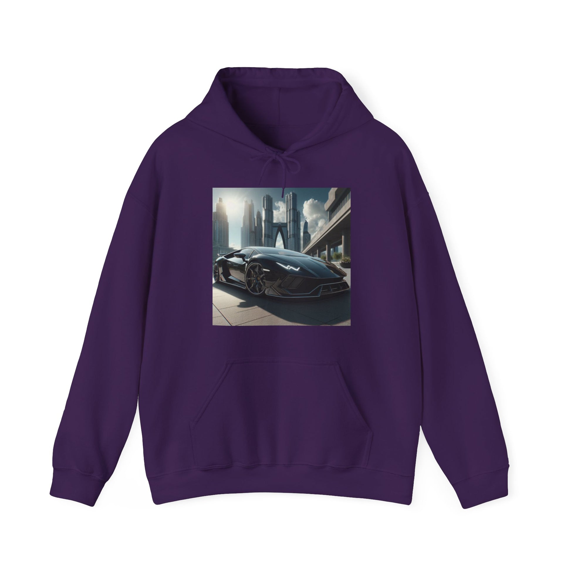 Black Lamborghini Hoodie Hoodie Printify Purple S 