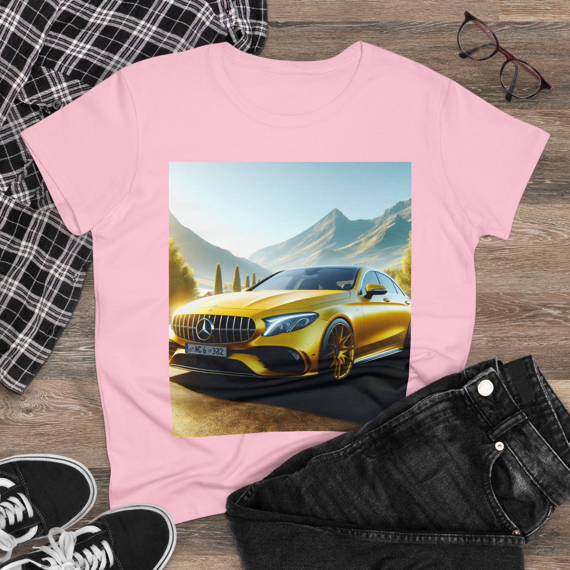 Yellow Mercedes T-Shirt T-Shirt Printify   