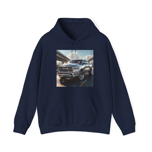 Silver Dodge Ram Hoodie Hoodie Printify Navy S 