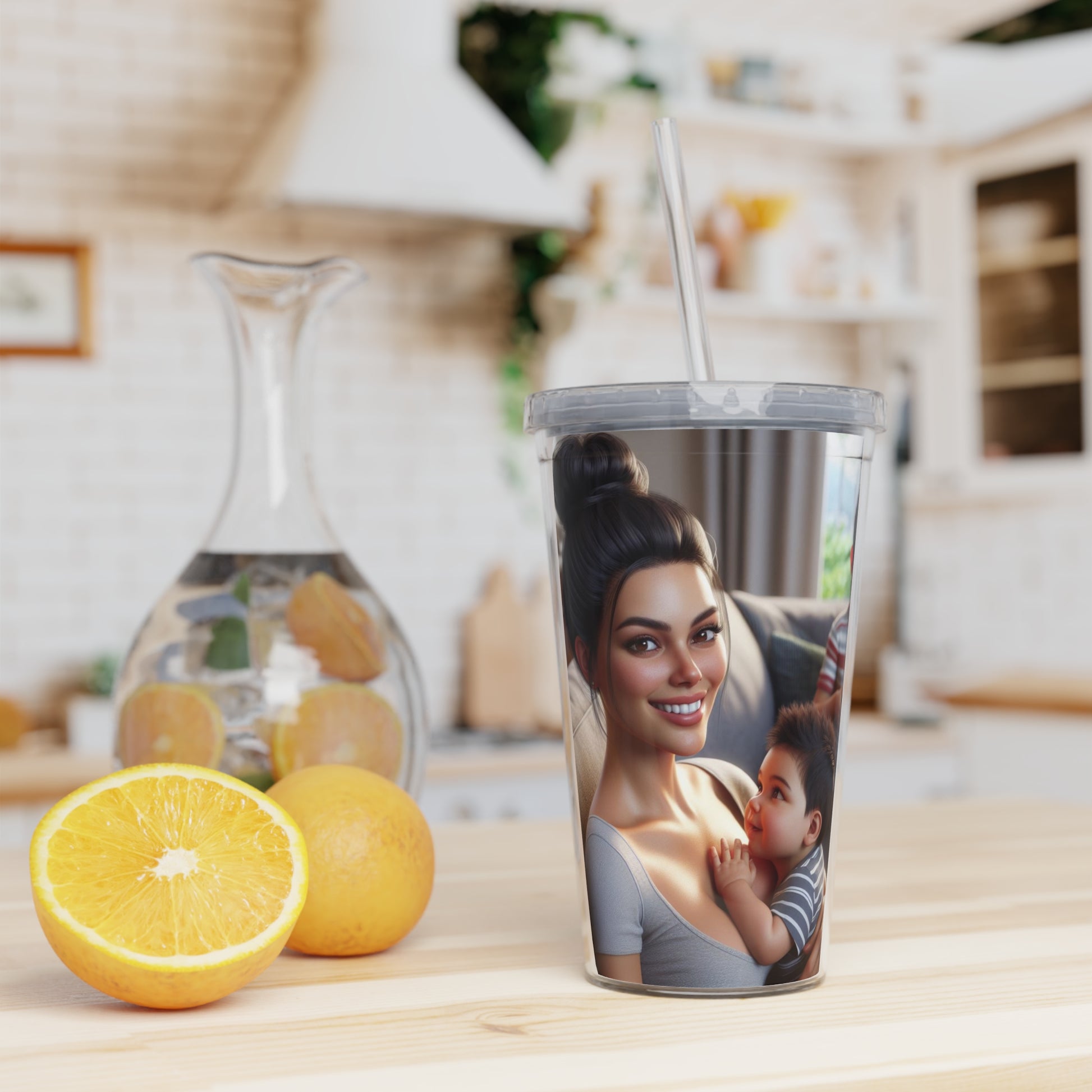 Family Time Tumbler with Straw Mug Printify   