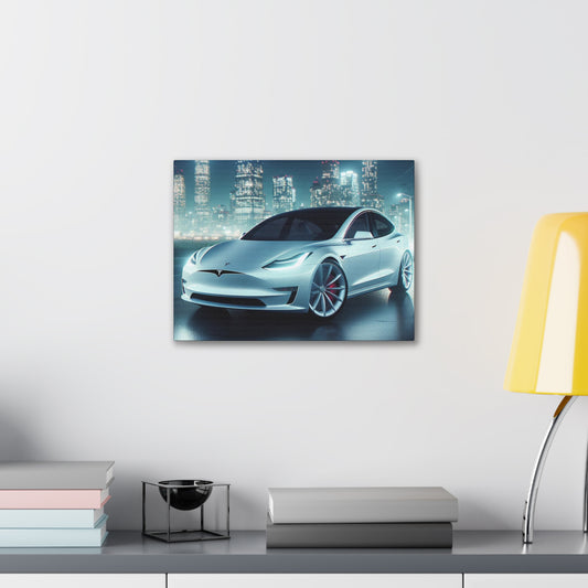 White Tesla Canvas Canvas Printify 16″ x 12″ (Horizontal) 0.75'' 