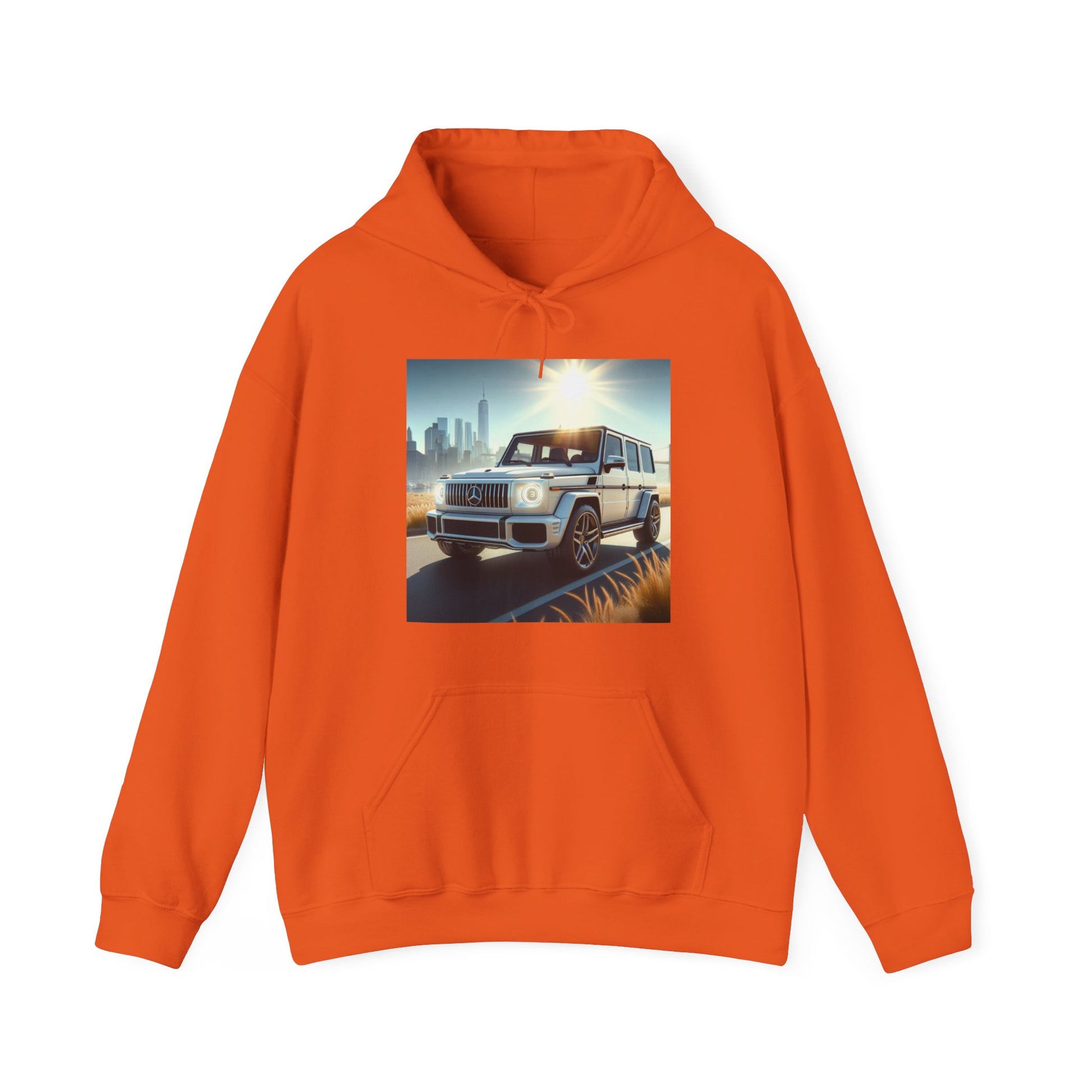 White G-Wagon Hoodie Hoodie Printify Orange S 