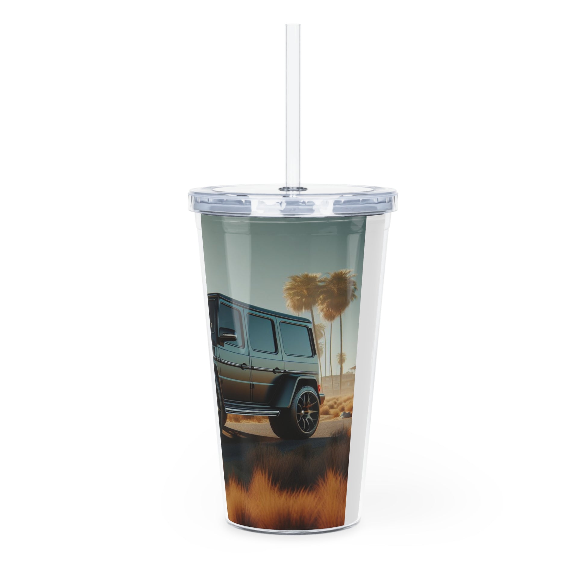 Black G-Wagon Tumbler with Straw Mug Printify   