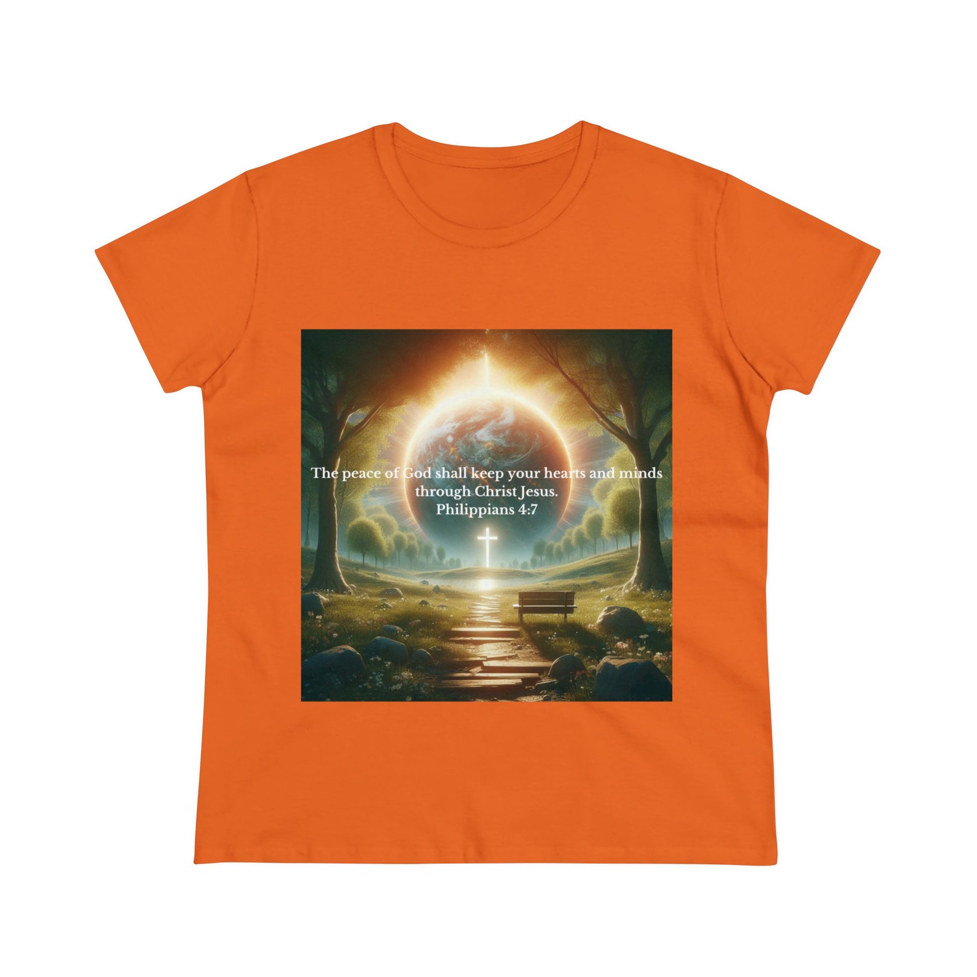 Philippians 4:7 T-Shirt T-Shirt Printify Orange S 