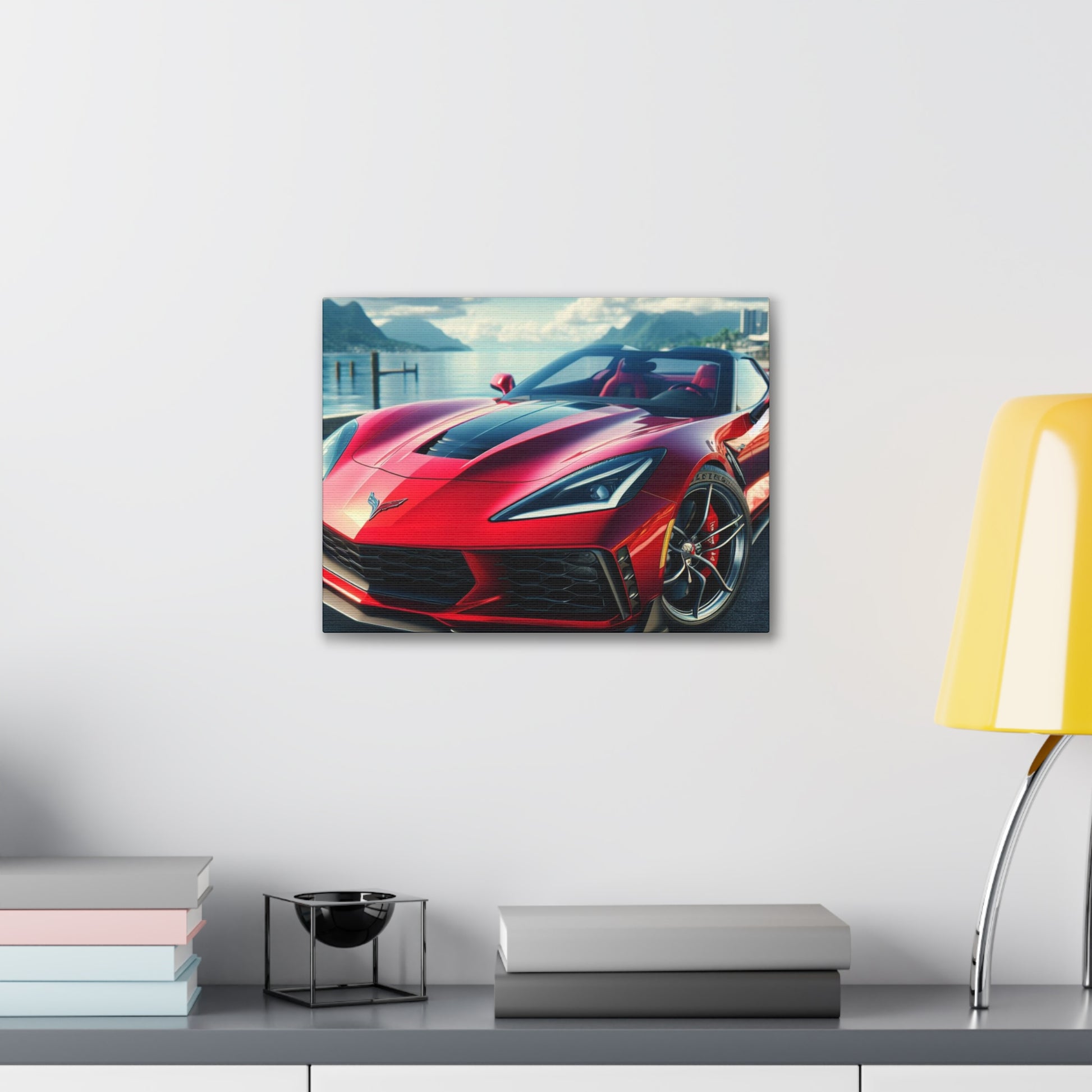 Red Corvette Canvas Canvas Printify 16″ x 12″ (Horizontal) 0.75'' 