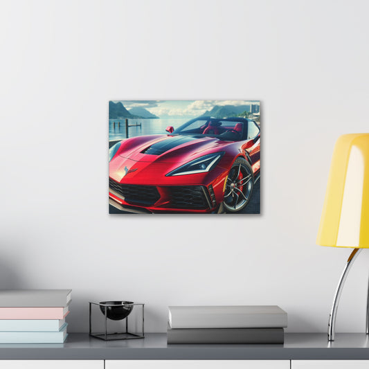 Red Corvette Canvas Canvas Printify 16″ x 12″ (Horizontal) 0.75'' 