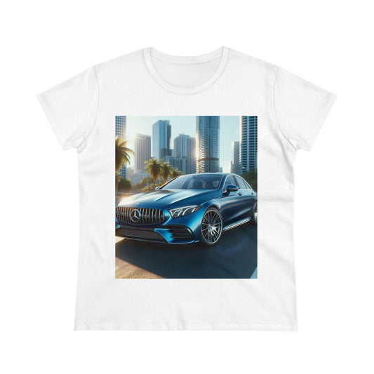 Blue Mercedes T-Shirt T-Shirt Printify White S 