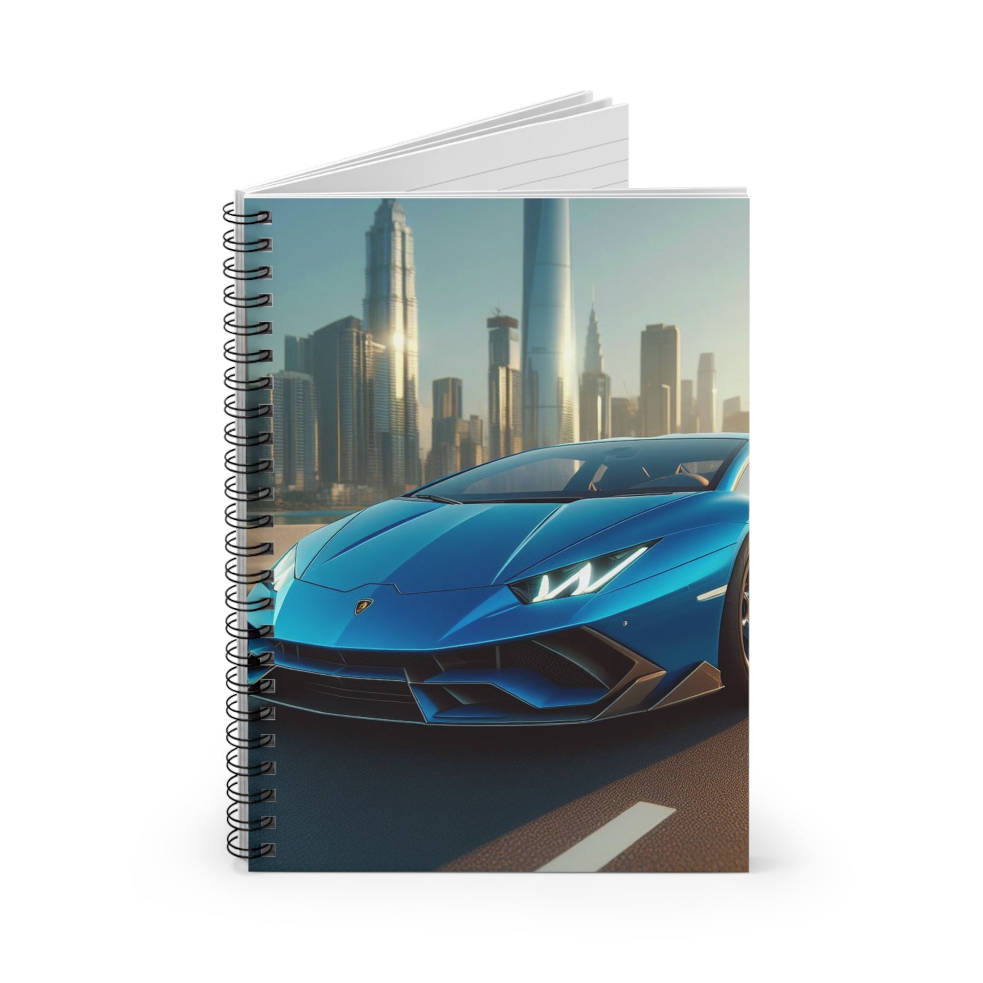 Blue Lamborghini Spiral Notebook Paper products Printify   